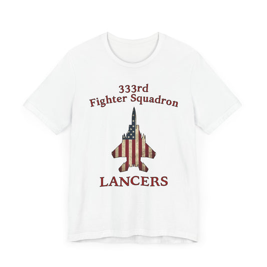 333FS Lancers Eagle Flag Unisex Jersey Short Sleeve Tee, Multiple Colors