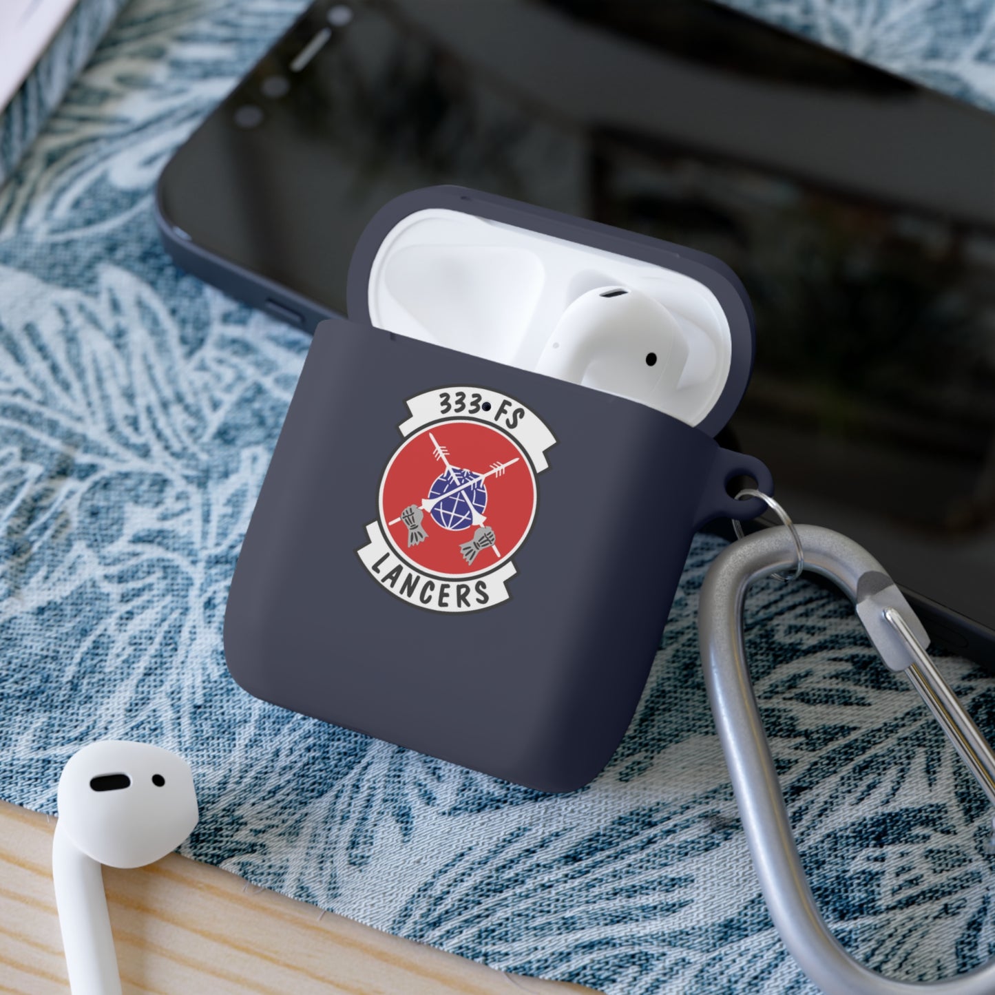 AirPods and AirPods Pro Case Cover, 333FS with F-15E Front Silhouette on Back