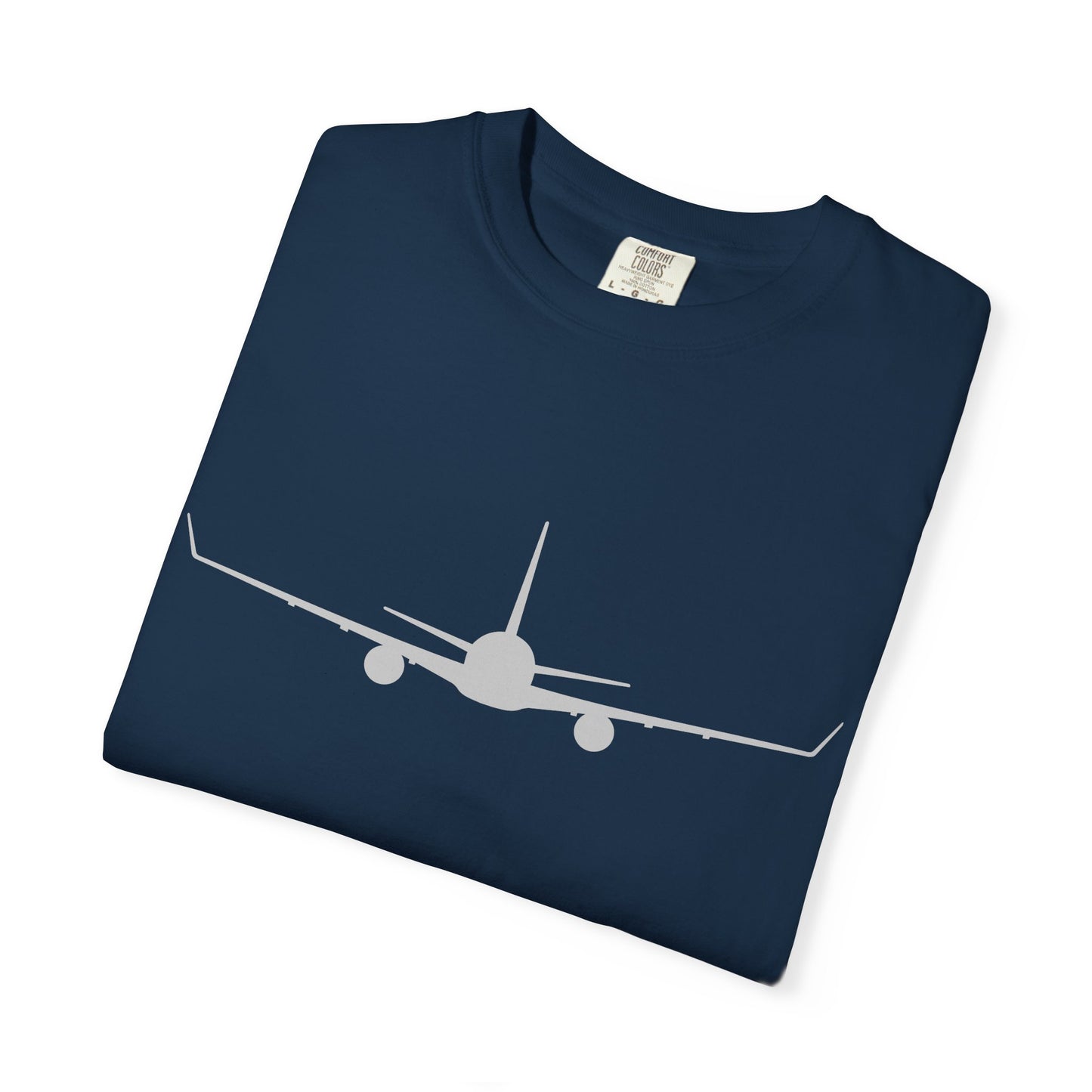 Boeing 767-300 Front Silhouette Comfort Colors Unisex T-Shirt with Airplane Design, Casual Wear, Gift for Pilots, Aviation Lovers, Travel Enthusiasts, Plane Spotting