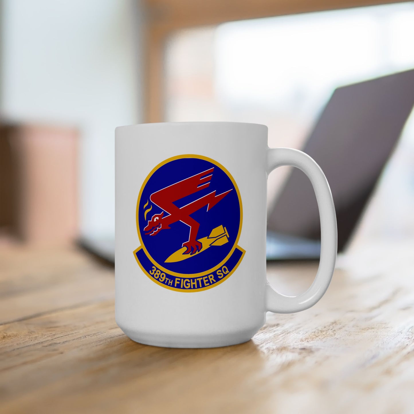 389FS & F-15E Front Silhouette Ceramic Mug 15oz