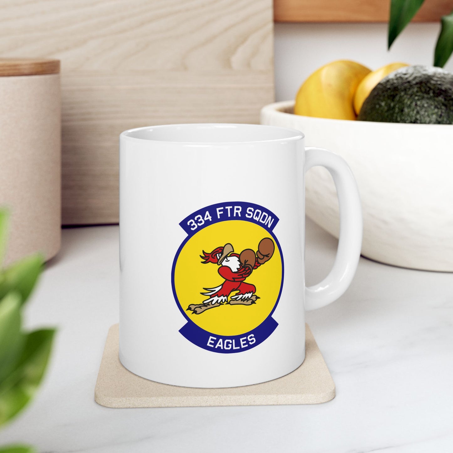 334FS & F-15E Front Silhouette Ceramic Mug 11oz