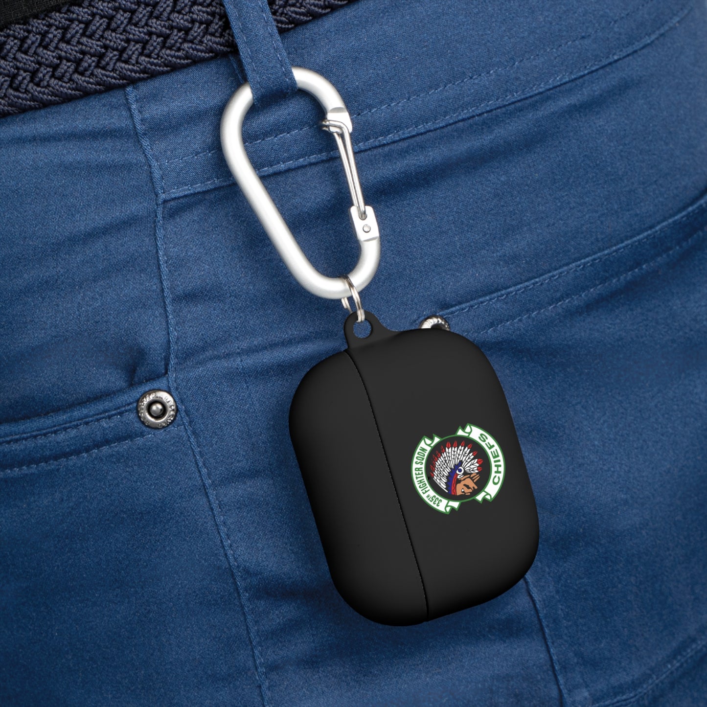 AirPods and AirPods Pro Case Cover, 335FS with F-15E Front Silhouette on Back