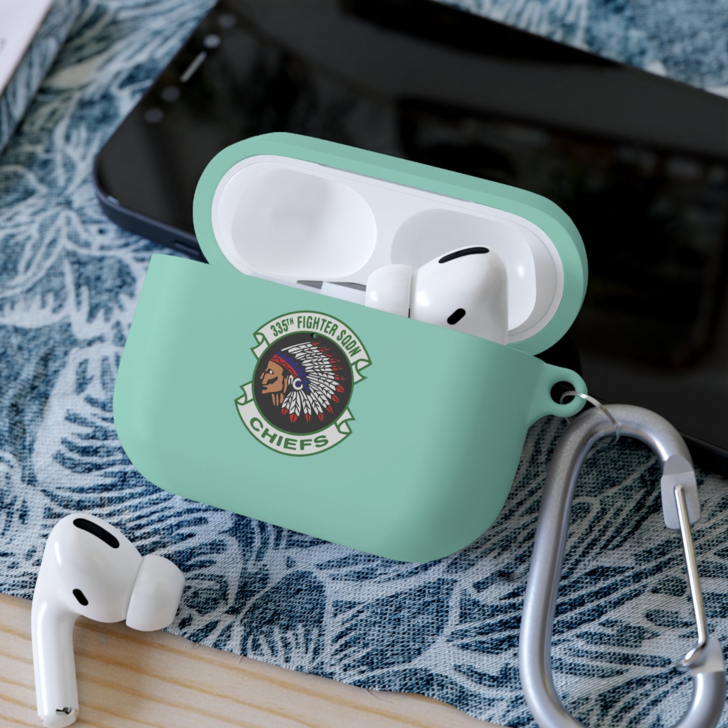 AirPods and AirPods Pro Case Cover, 335FS with F-15E Front Silhouette on Back