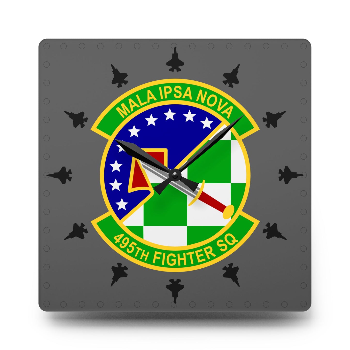 495FS "Valkyries" F-35A Acrylic Wall Clock, Round or Square Options