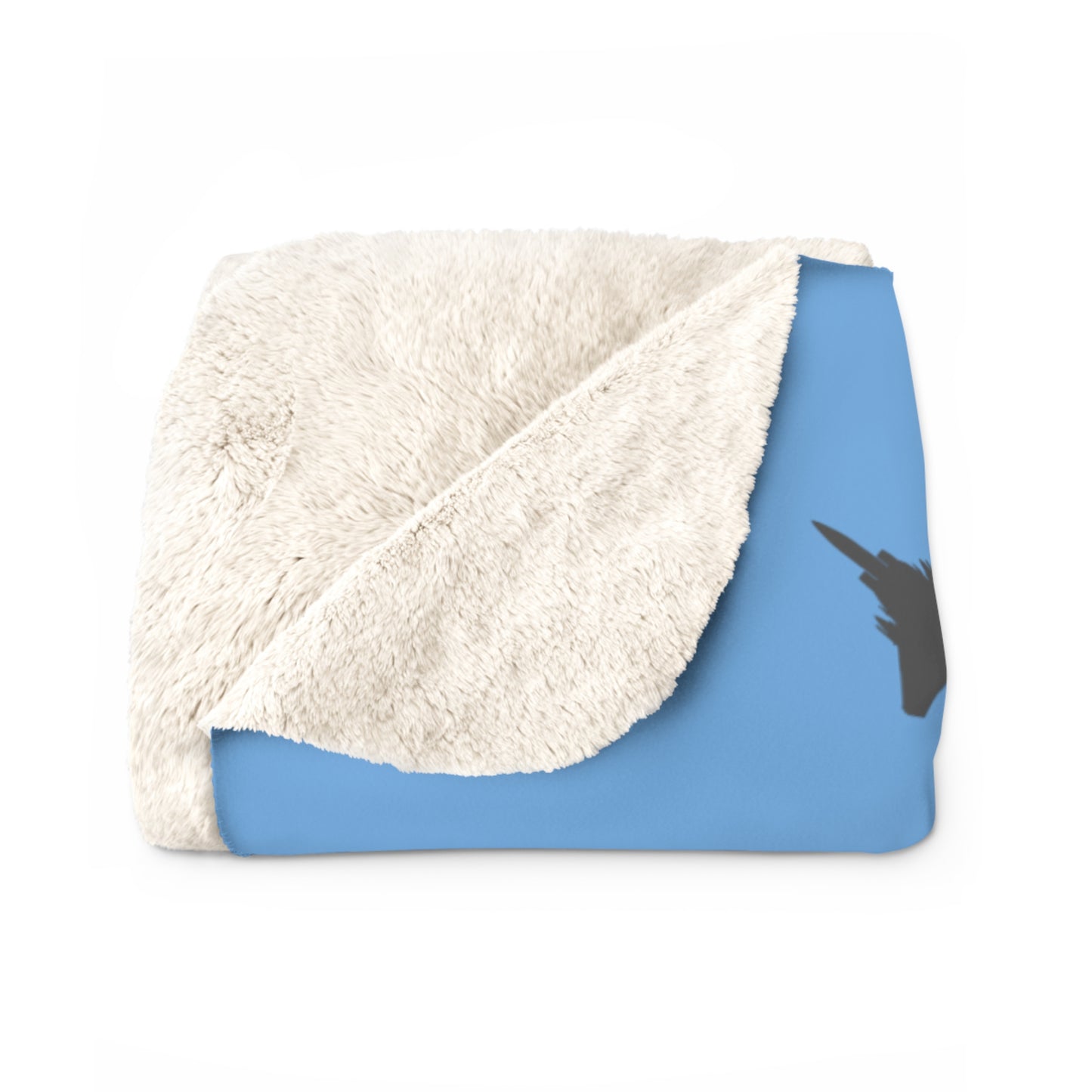 F-15E Pattern Sherpa Fleece Blanket, Light Blue