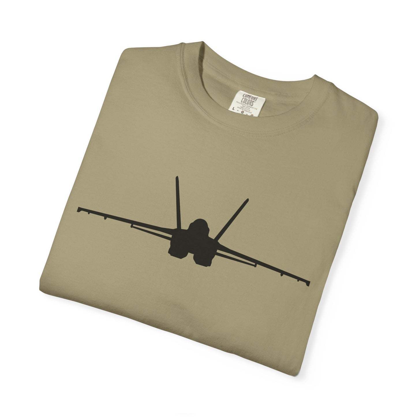F/A-18 Front Silhouette Comfort Colors Unisex T-Shirt with Airplane Design, Casual Wear, Gift for Pilots, Aviation Lovers, Travel Enthusiasts, Plane Spotting