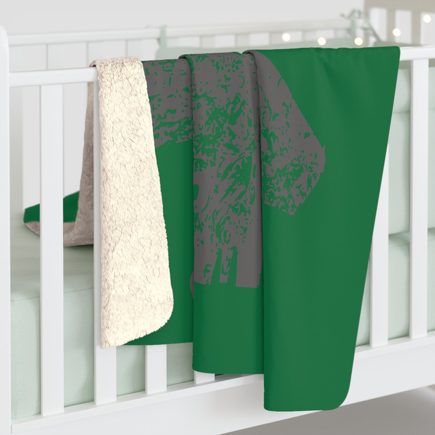 Green Sherpa Blanket with F-15E Silhouette Graphic
