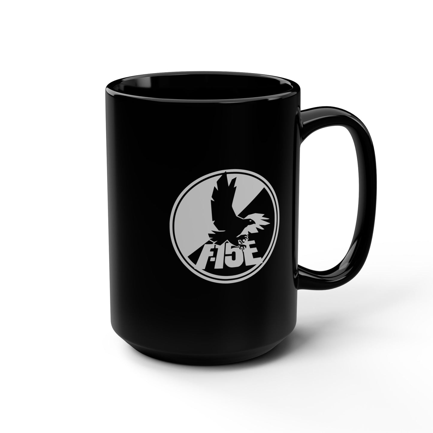 F-15E Day/Night & Front Silhouette Black Mug, 15oz