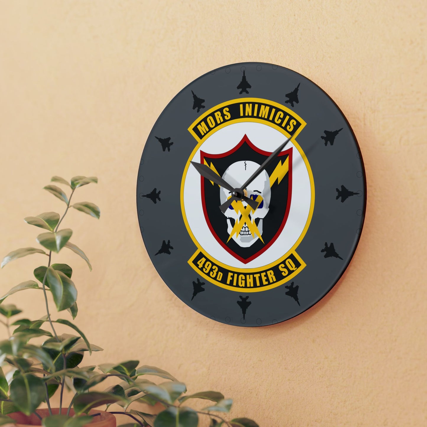 493FS "Grim Reapers" F-15C Acrylic Wall Clock, Round or Square Options