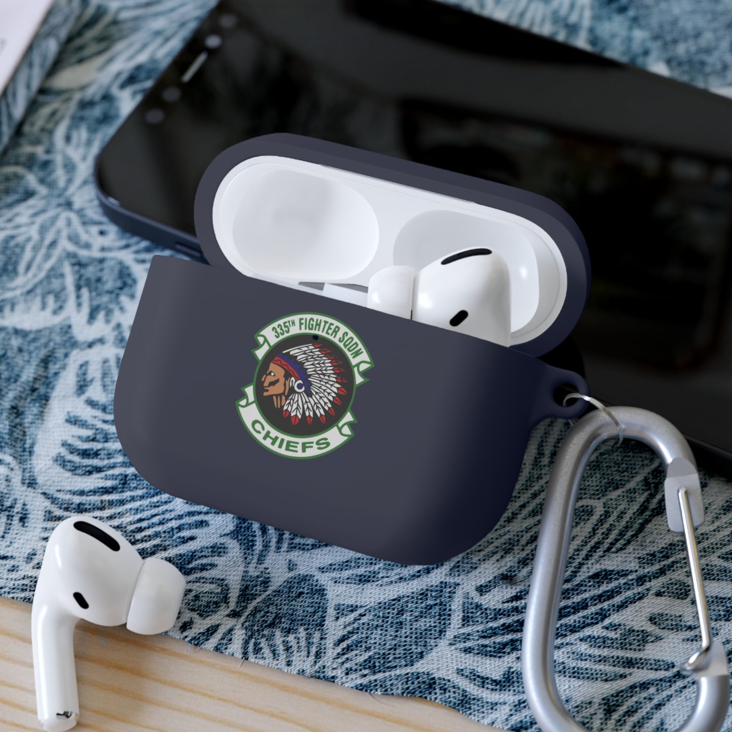 AirPods and AirPods Pro Case Cover, 335FS with F-15E Front Silhouette on Back