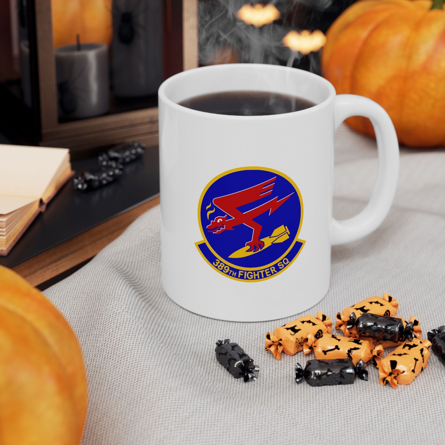 389FS & F-15E Front Silhouette Ceramic Mug 11oz
