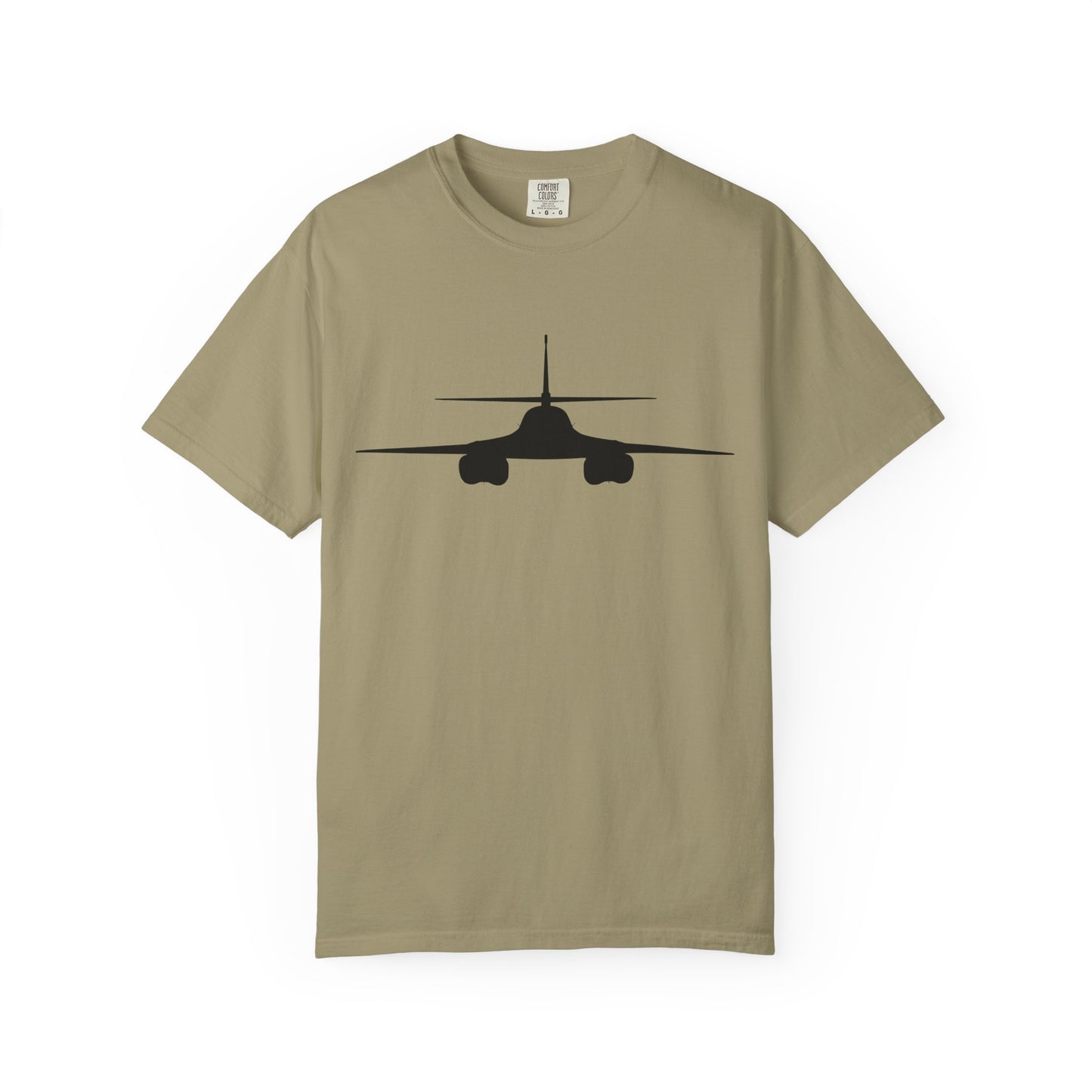 B-1 Front Silhouette Comfort Colors Unisex T-Shirt with Airplane Design, Casual Wear, Gift for Pilots, Aviation Lovers, Travel Enthusiasts, Plane Spotting