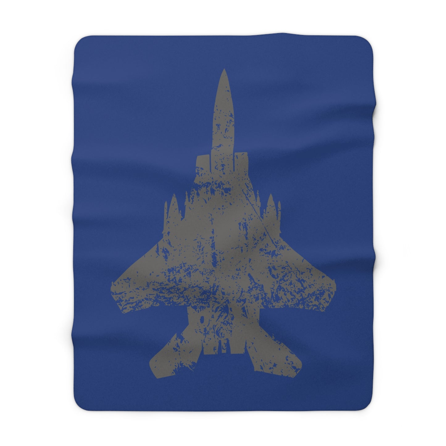 Blue Sherpa Blanket with F-15E Silhouette Graphic