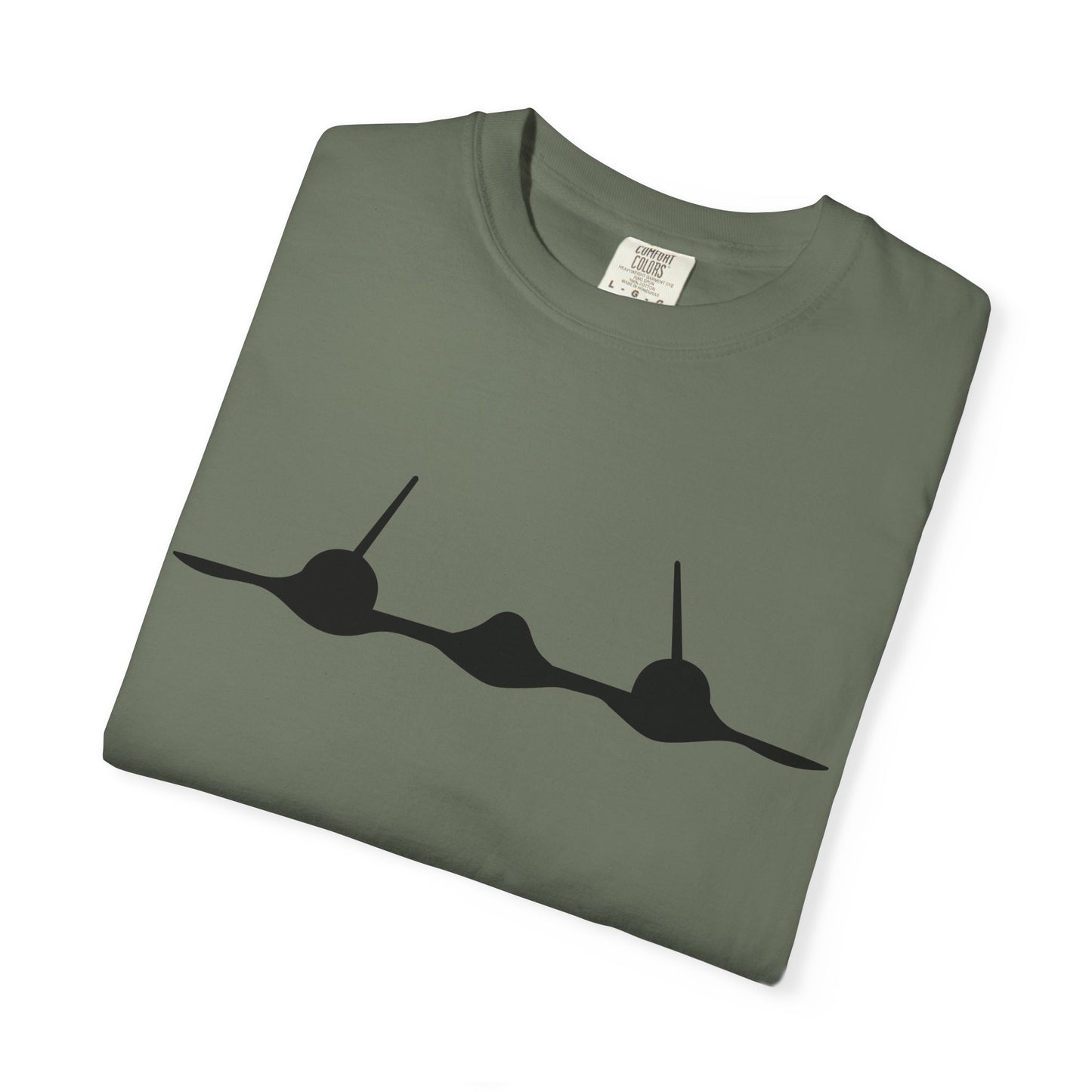 SR-71 Front Silhouette Comfort Colors Unisex T-Shirt with Airplane Design, Casual Wear, Gift for Pilots, Aviation Lovers, Travel Enthusiasts, Plane Spotting