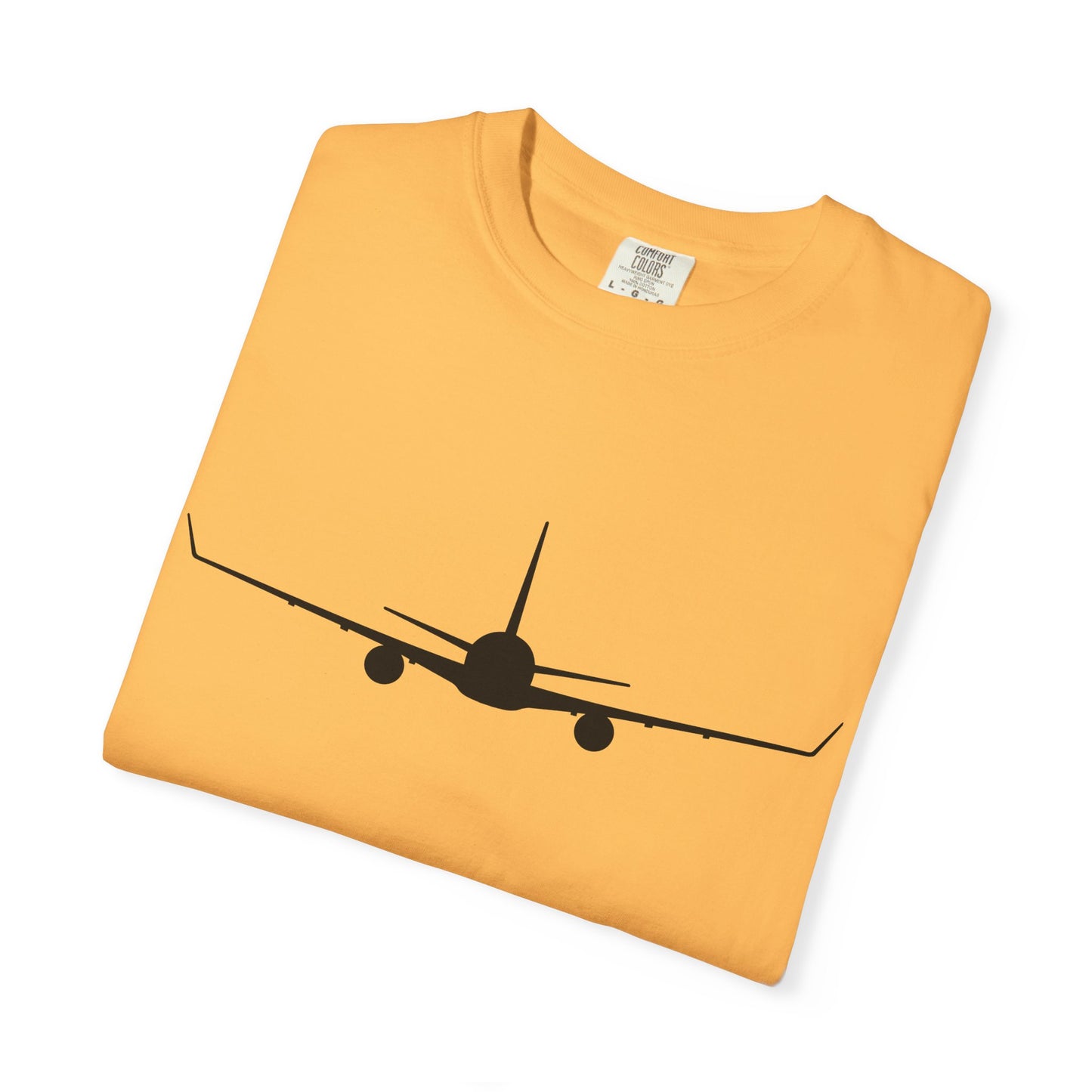 Boeing 767-300 Front Silhouette Comfort Colors Unisex T-Shirt with Airplane Design, Casual Wear, Gift for Pilots, Aviation Lovers, Travel Enthusiasts, Plane Spotting