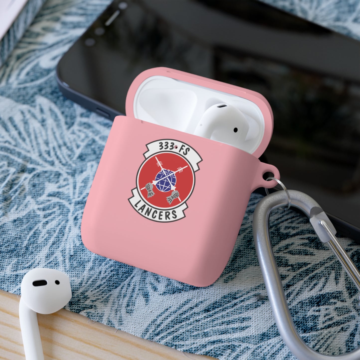 AirPods and AirPods Pro Case Cover, 333FS with F-15E Front Silhouette on Back