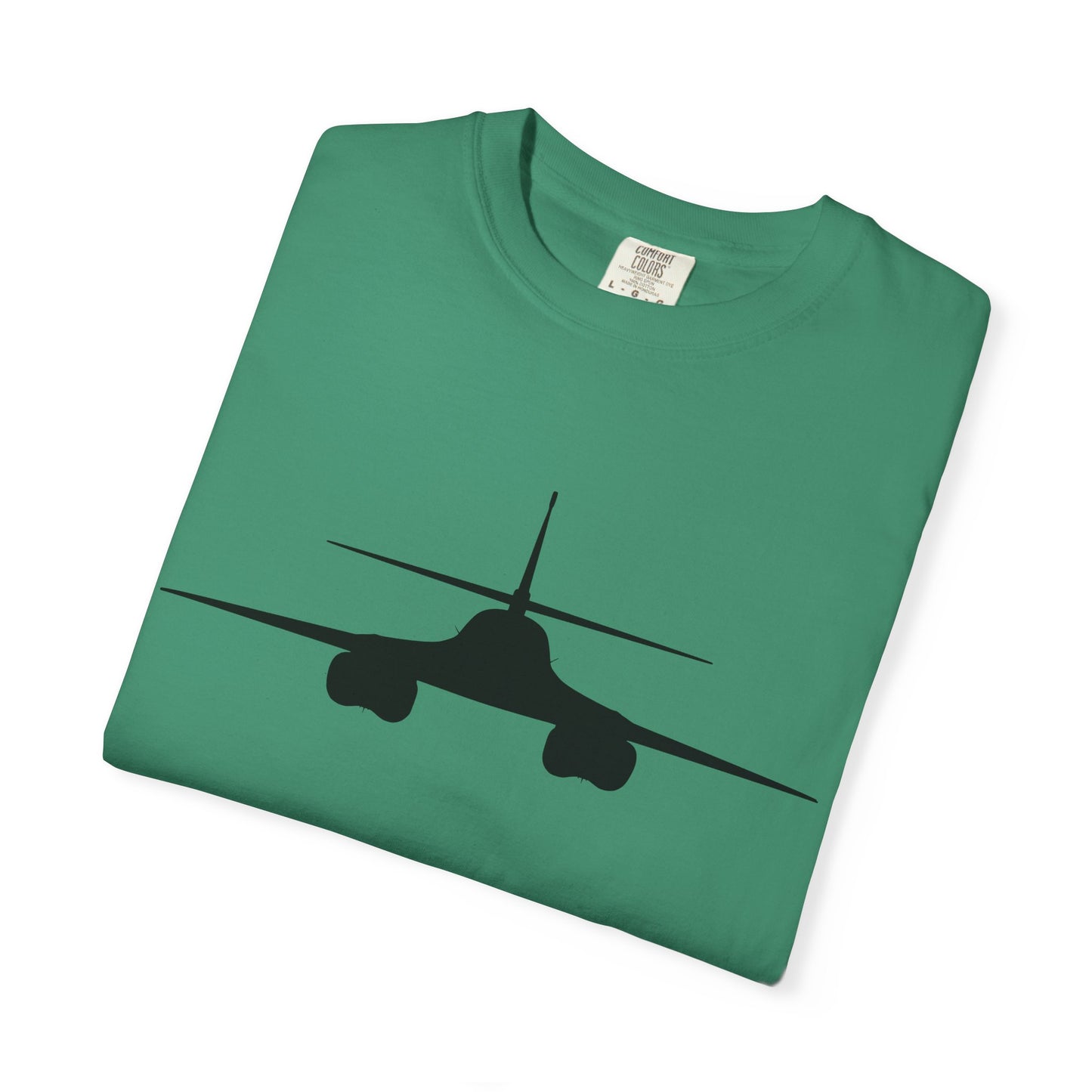 B-1 Front Silhouette Comfort Colors Unisex T-Shirt with Airplane Design, Casual Wear, Gift for Pilots, Aviation Lovers, Travel Enthusiasts, Plane Spotting