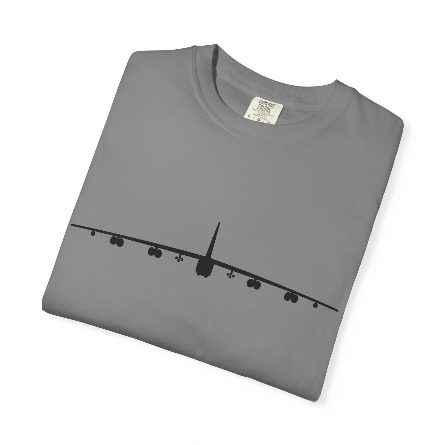 B-52 Front Silhouette Comfort Colors Unisex T-Shirt with Airplane Design, Casual Wear, Gift for Pilots, Aviation Lovers, Travel Enthusiasts, Plane Spotting