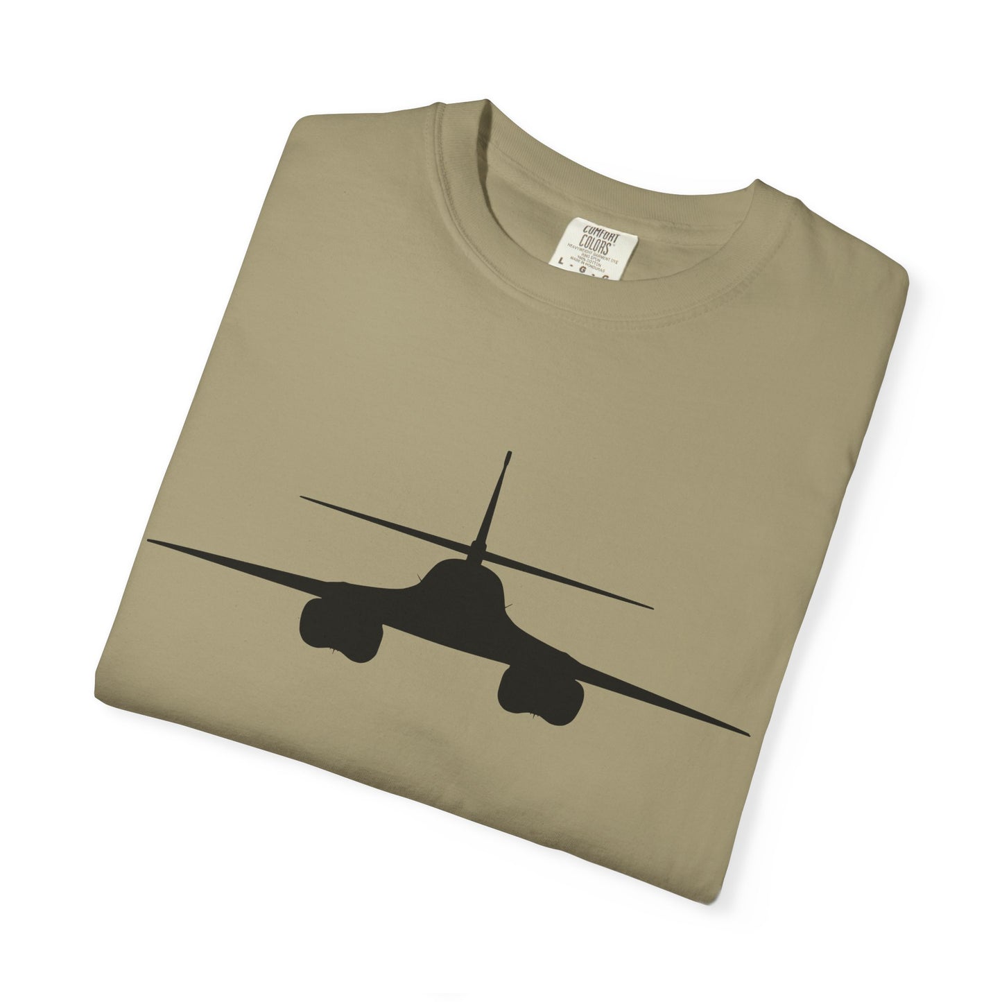 B-1 Front Silhouette Comfort Colors Unisex T-Shirt with Airplane Design, Casual Wear, Gift for Pilots, Aviation Lovers, Travel Enthusiasts, Plane Spotting