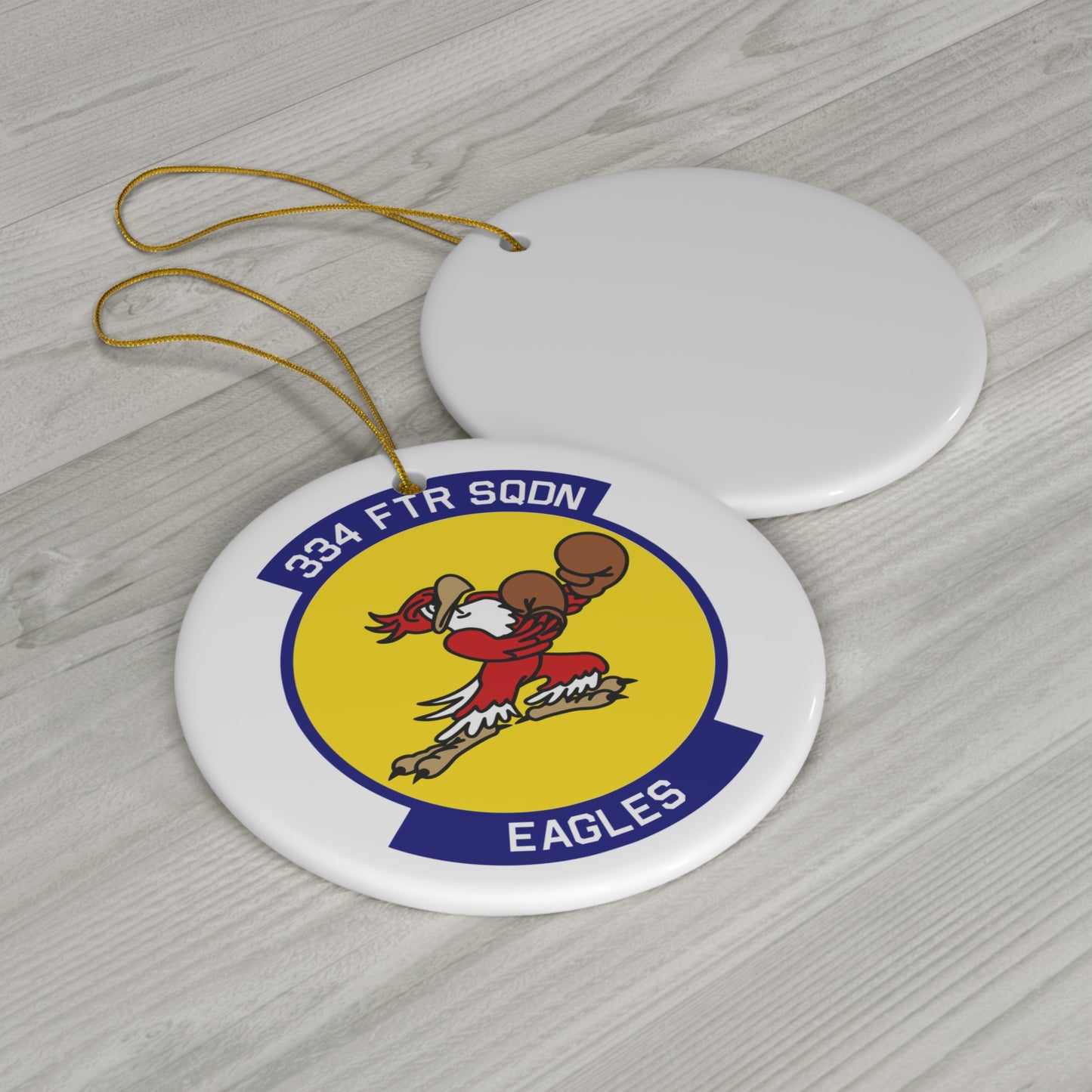 334FS "Eagles" Ceramic Ornament, Circle or Snowflake Shape