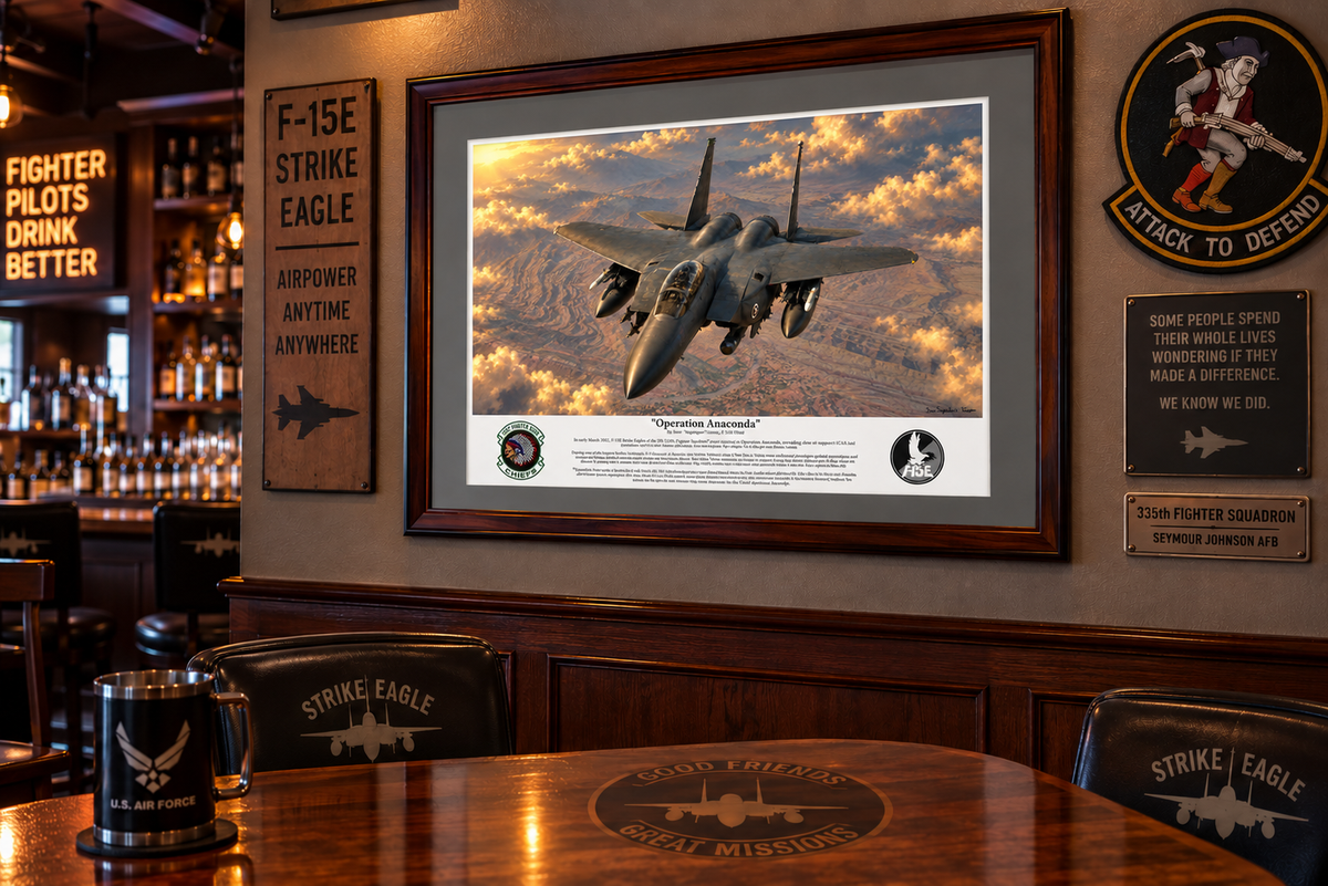 "Operation Anaconda" F-15E Strike Eagle Aviation Art Print | USAF Fighter Jet Wall Art | Military Aviation Artwork | Air Force Pilot & Veteran Gift