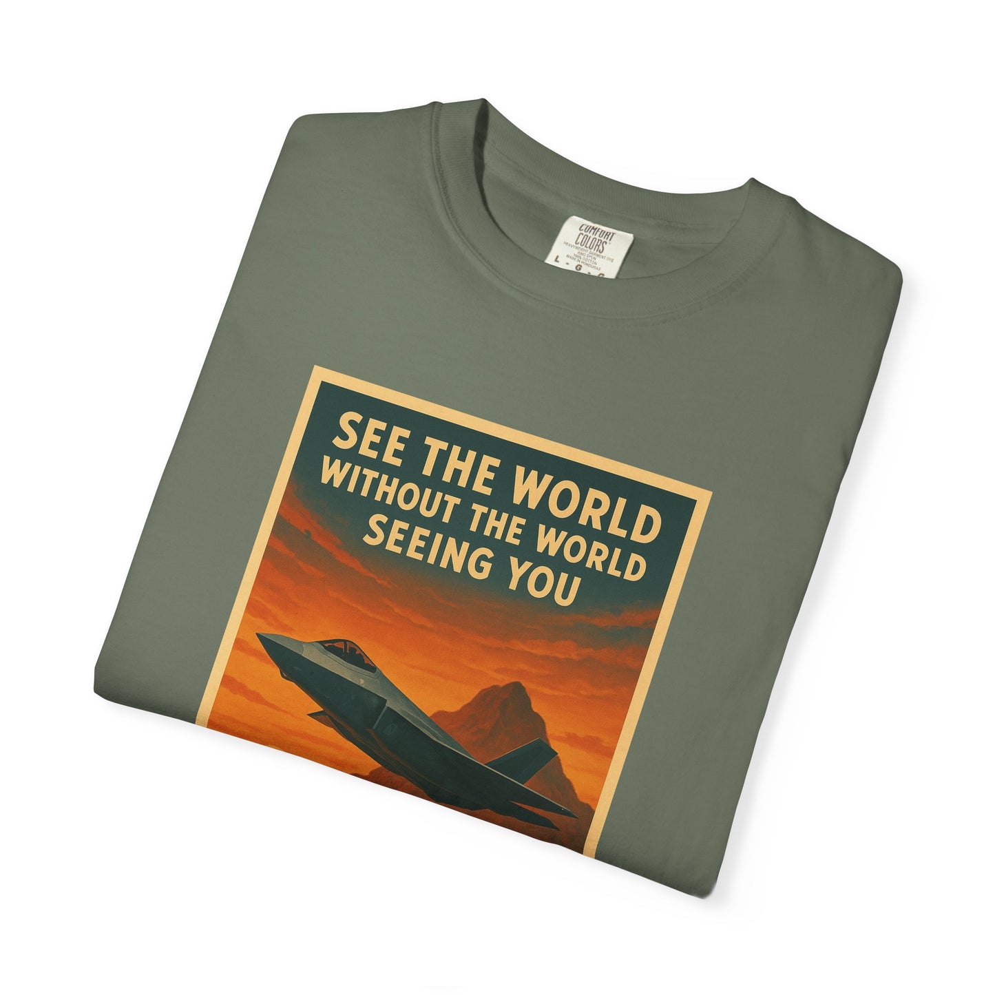 Fly Stealth F-35 Travel Poster Comfort Colors Unisex T-Shirt - Great Gift for Pilots and Aviation Enthusiasts