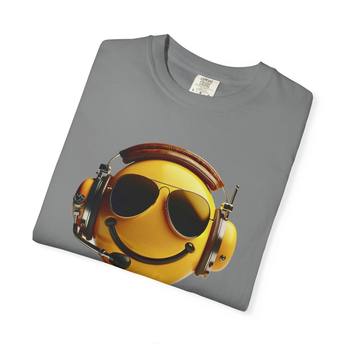 Happy Flying! - Smiley Face Comfort Colors Unisex T-Shirt, Casual Wear, Gift for Pilots, Aviation Lovers, Travel Enthusiasts, Plane Spotting