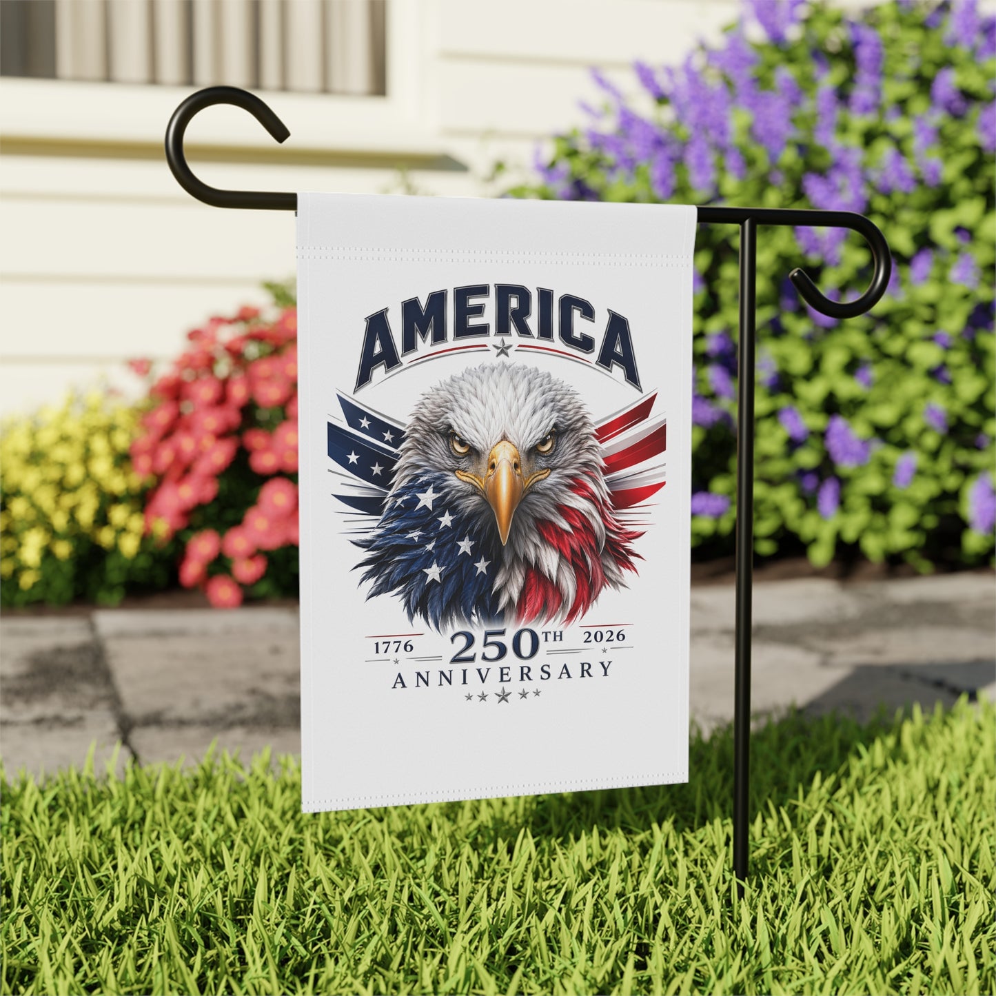 Patriotic Eagle Garden Flag – "America 250th Anniversary" Decorative House Banner