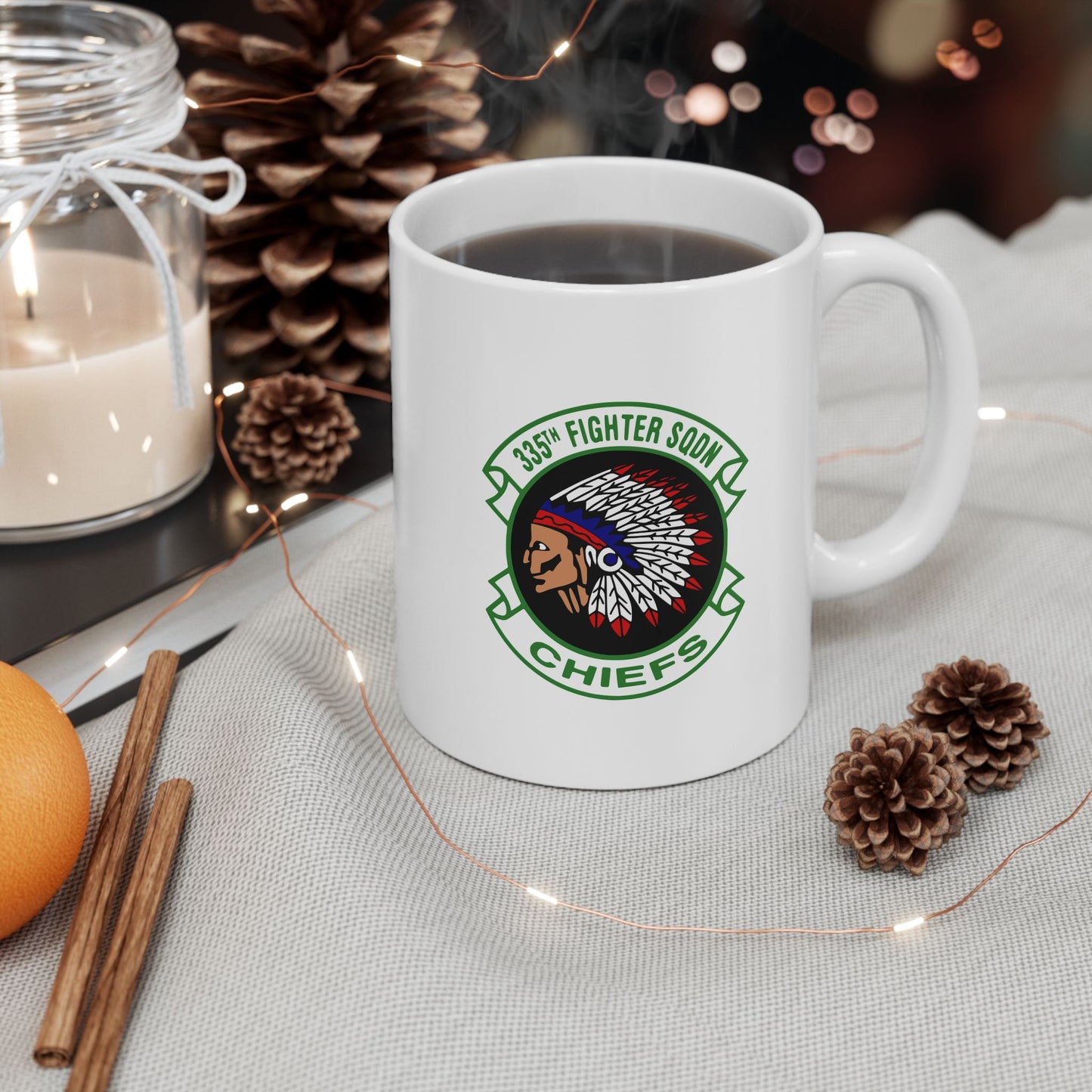 335FS & F-15E Front Silhouette Ceramic Mug 11oz