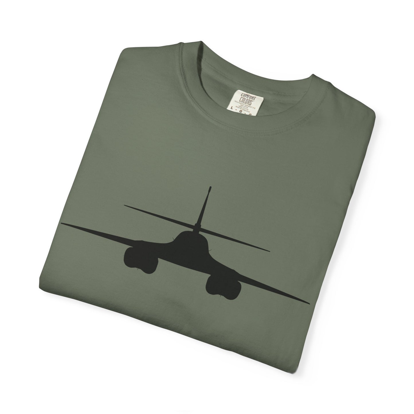 B-1 Front Silhouette Comfort Colors Unisex T-Shirt with Airplane Design, Casual Wear, Gift for Pilots, Aviation Lovers, Travel Enthusiasts, Plane Spotting