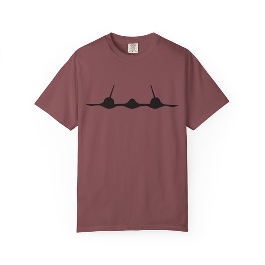 SR-71 Front Silhouette Comfort Colors Unisex T-Shirt with Airplane Design, Casual Wear, Gift for Pilots, Aviation Lovers, Travel Enthusiasts, Plane Spotting