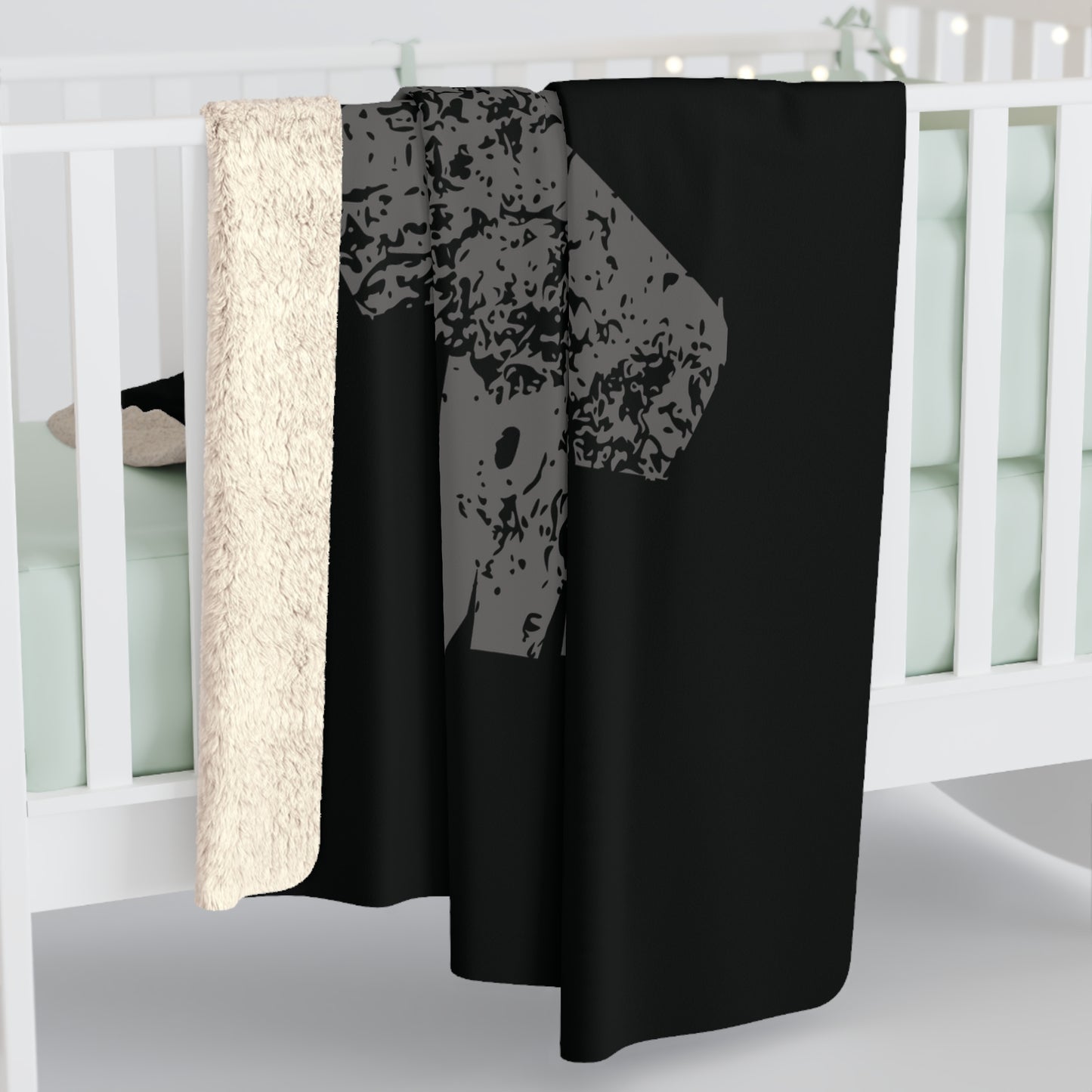 Black Sherpa Blanket with F-15E Silhouette Graphic