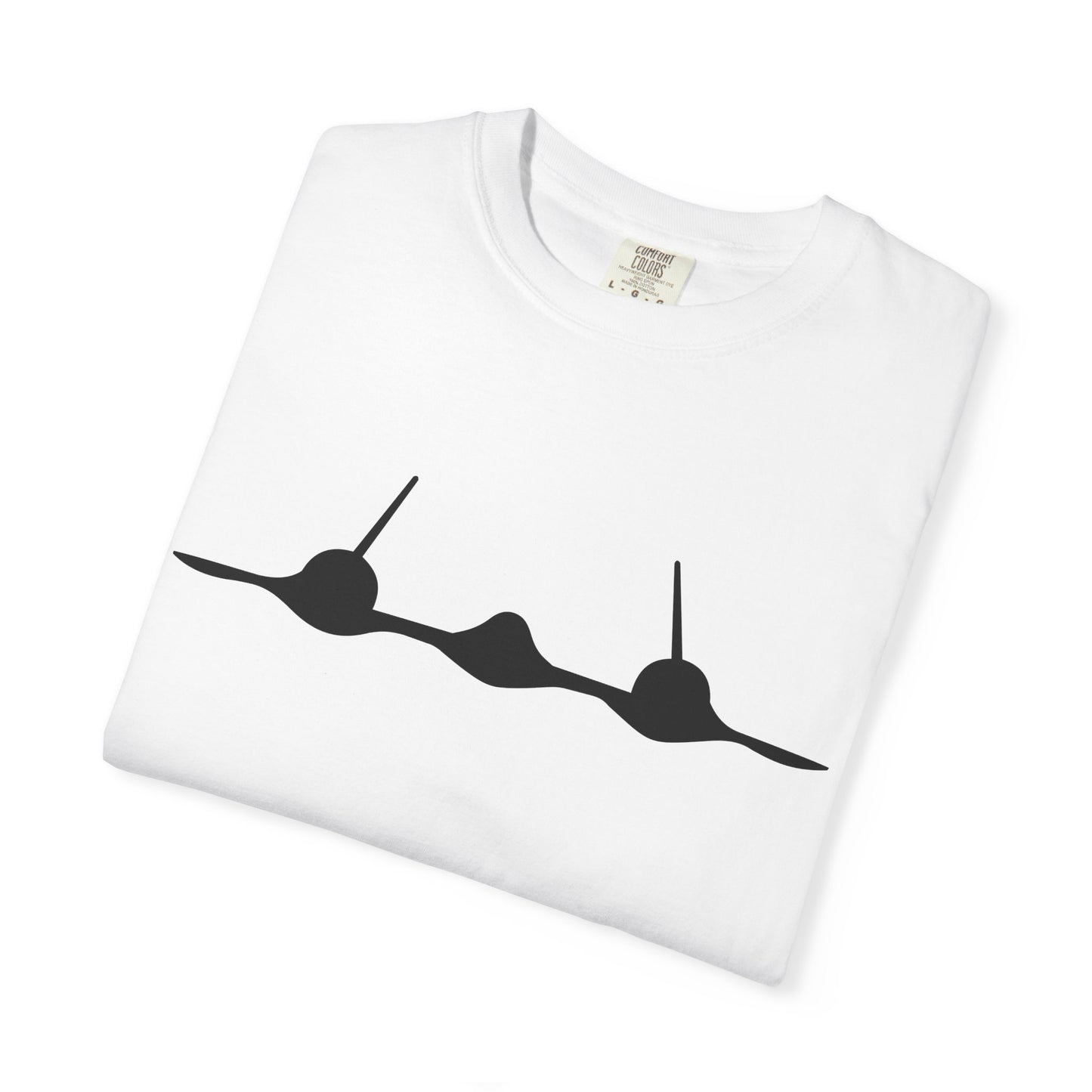 SR-71 Front Silhouette Comfort Colors Unisex T-Shirt with Airplane Design, Casual Wear, Gift for Pilots, Aviation Lovers, Travel Enthusiasts, Plane Spotting