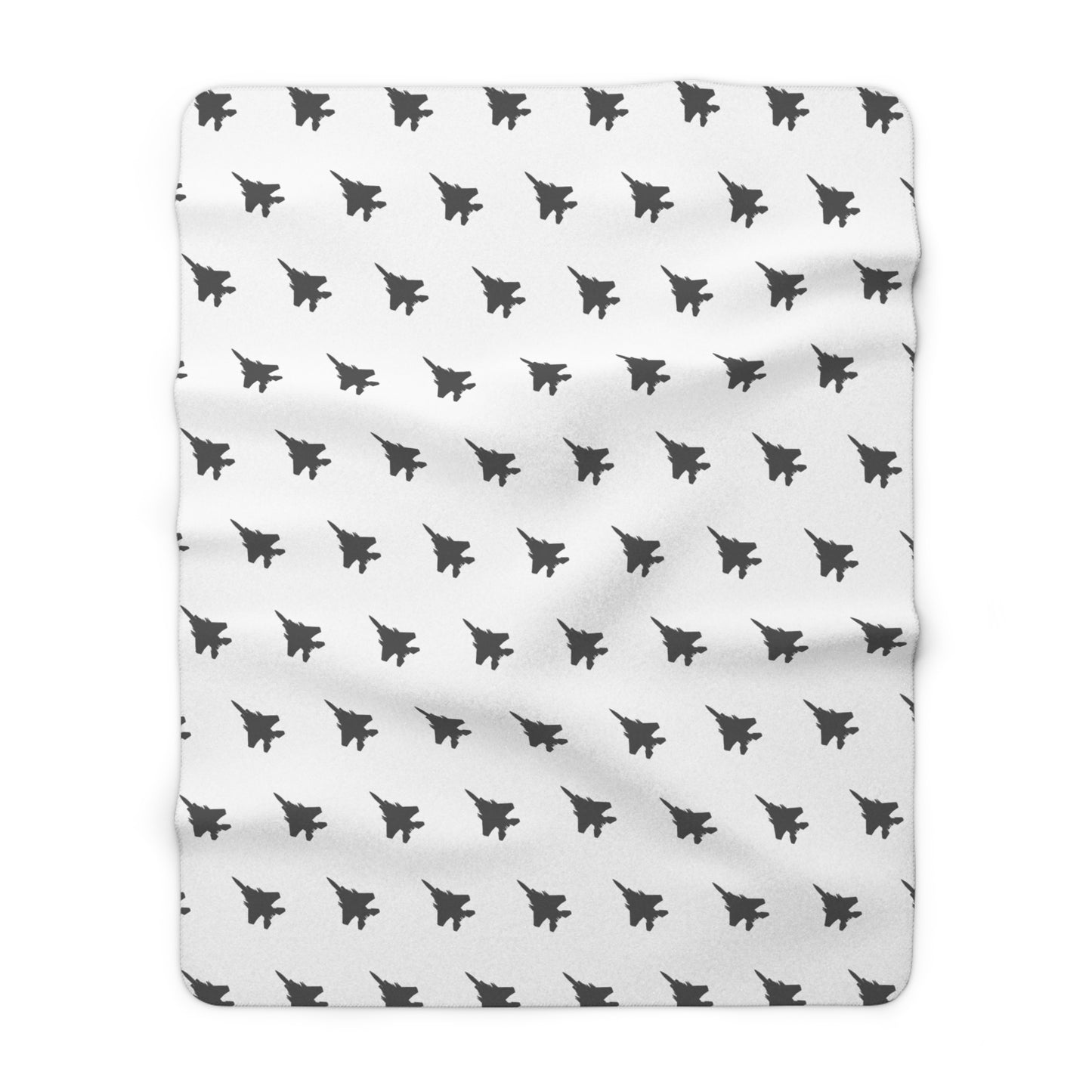F-15E Pattern Sherpa Fleece Blanket, White