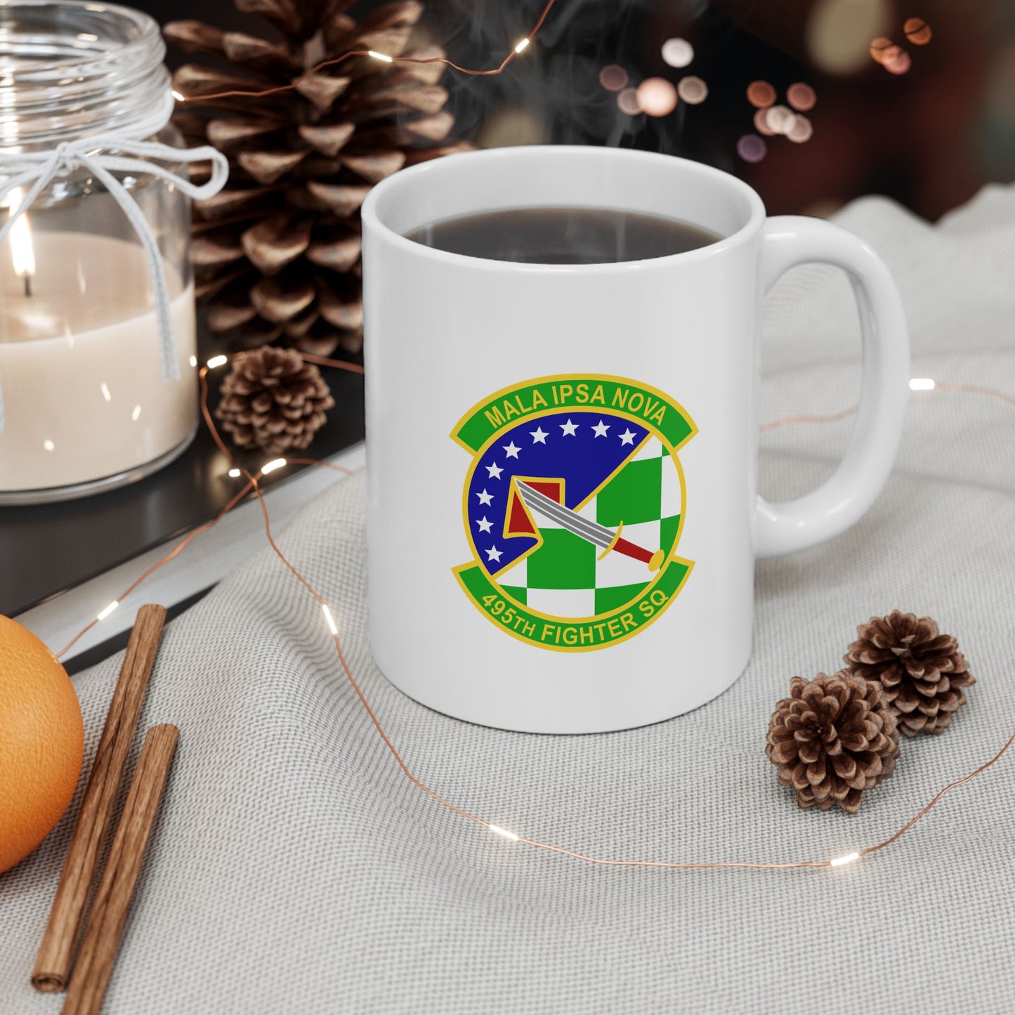 495FS & F-35A Front Silhouette Ceramic Mug 11oz