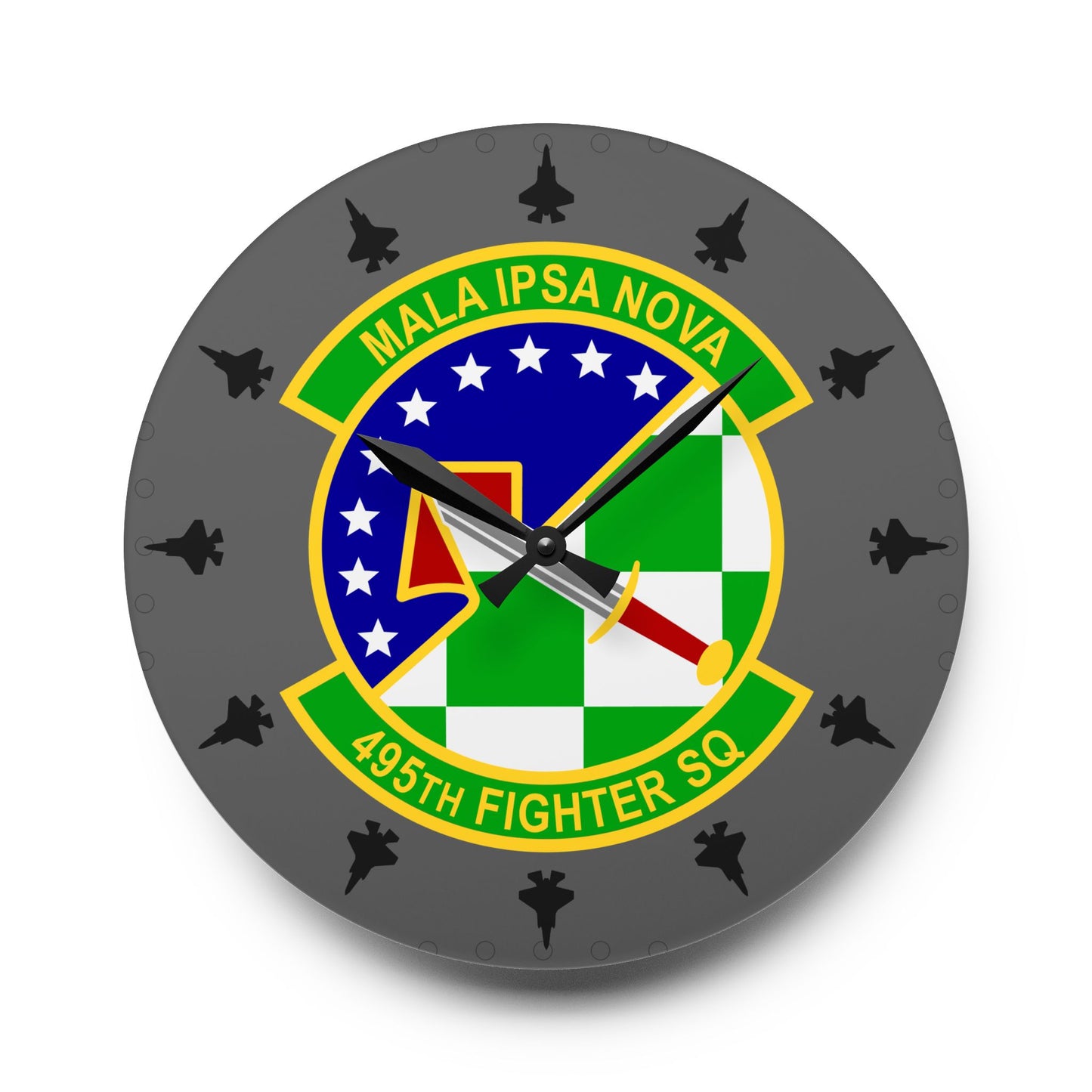 495FS "Valkyries" F-35A Acrylic Wall Clock, Round or Square Options
