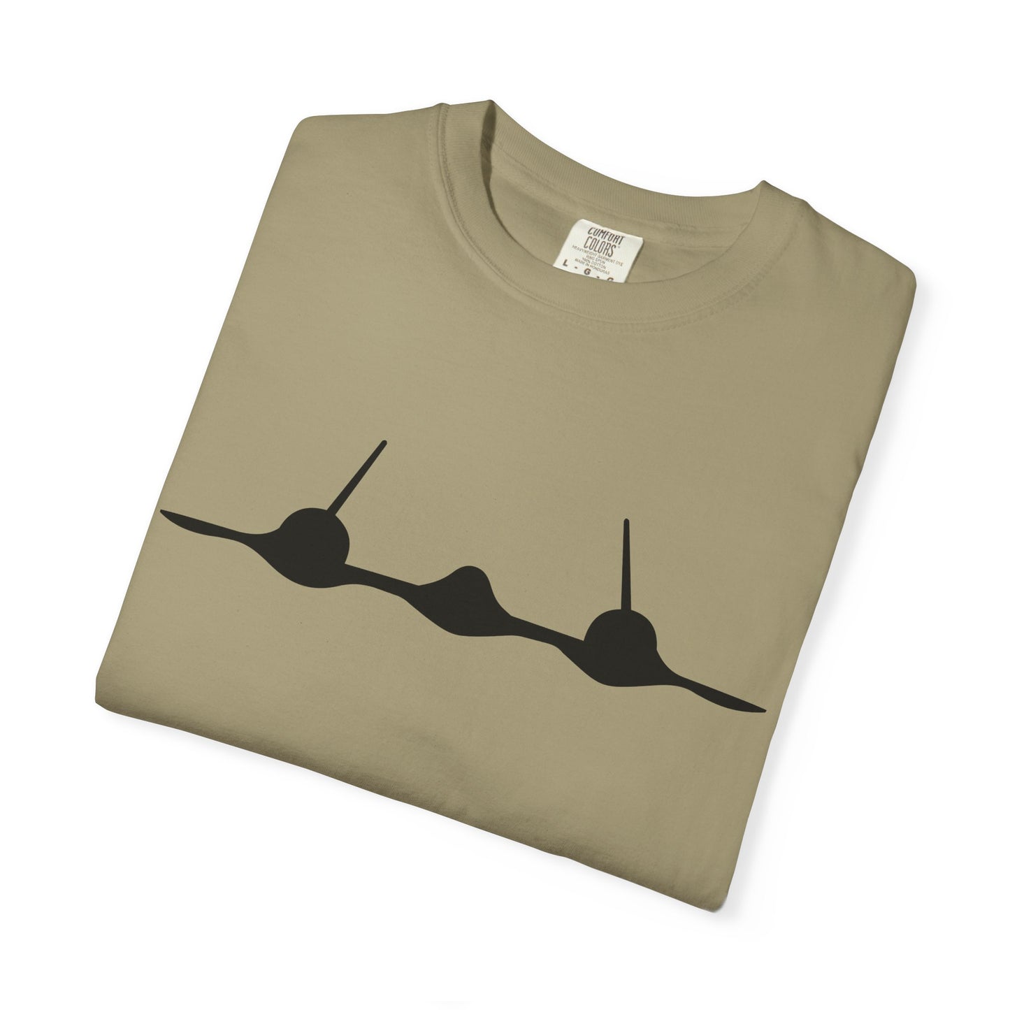 SR-71 Front Silhouette Comfort Colors Unisex T-Shirt with Airplane Design, Casual Wear, Gift for Pilots, Aviation Lovers, Travel Enthusiasts, Plane Spotting
