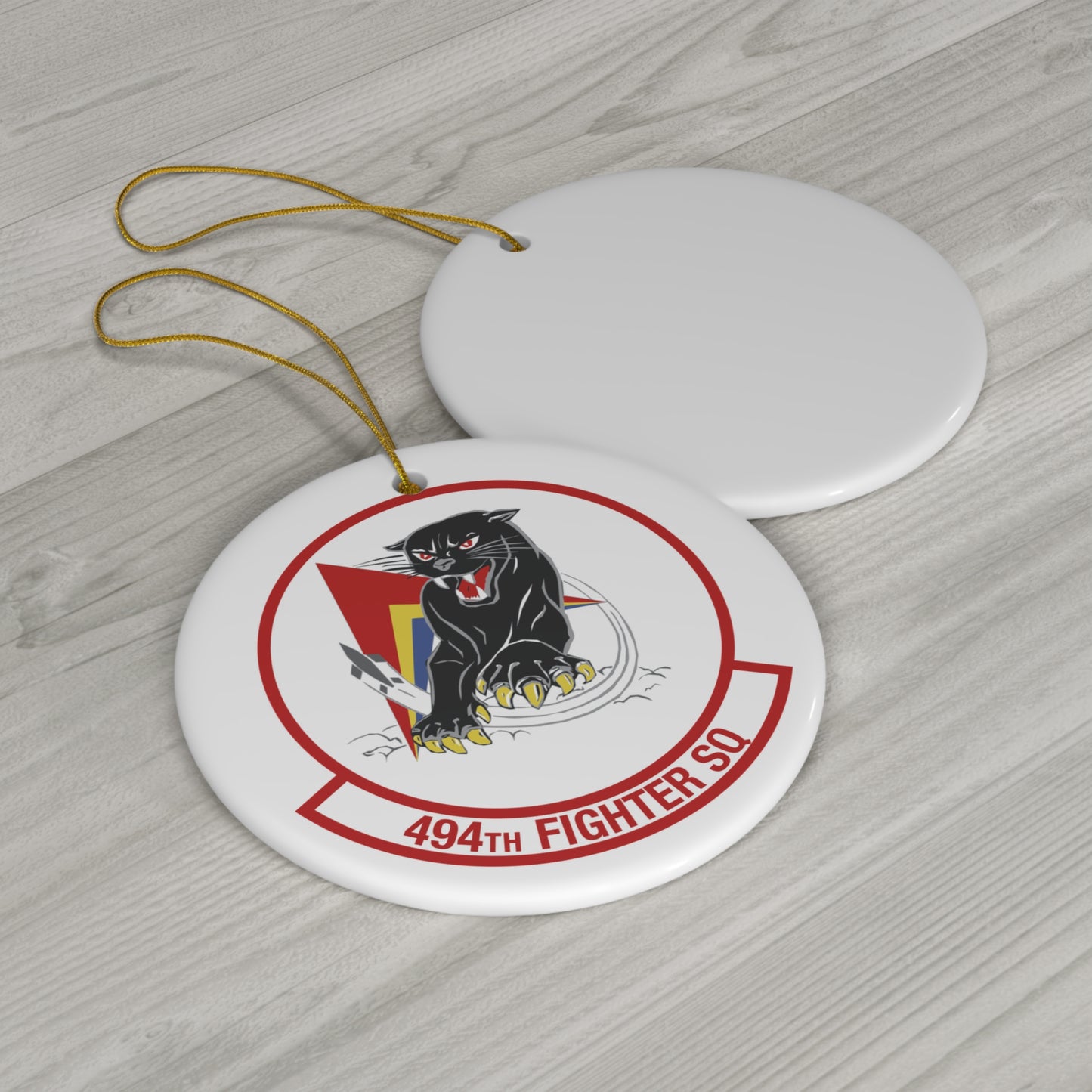 494FS "Panthers" Ceramic Ornament, Circle or Snowflake Shape