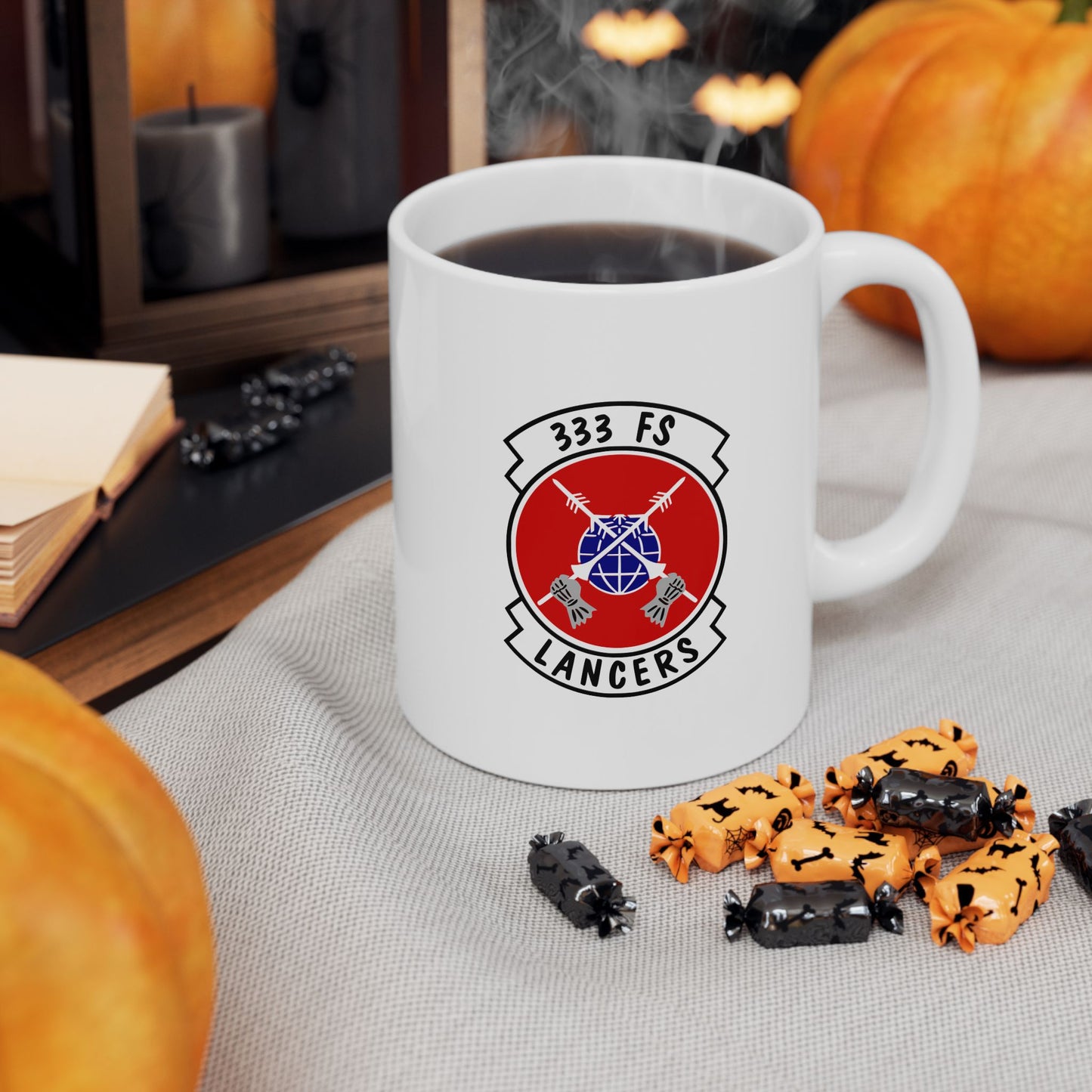 333FS & F-15E Front Silhouette Ceramic Mug 11oz