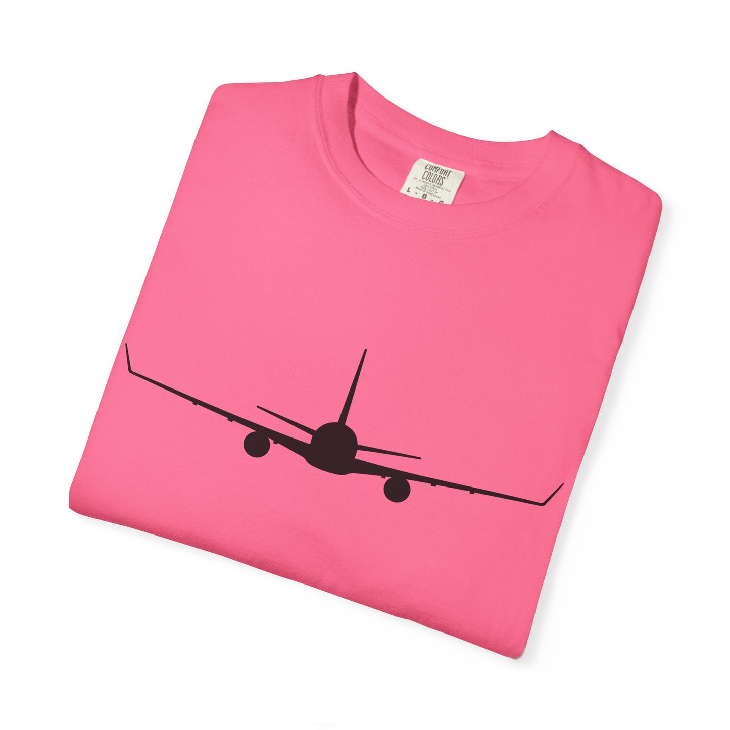 Boeing 767-300 Front Silhouette Comfort Colors Unisex T-Shirt with Airplane Design, Casual Wear, Gift for Pilots, Aviation Lovers, Travel Enthusiasts, Plane Spotting