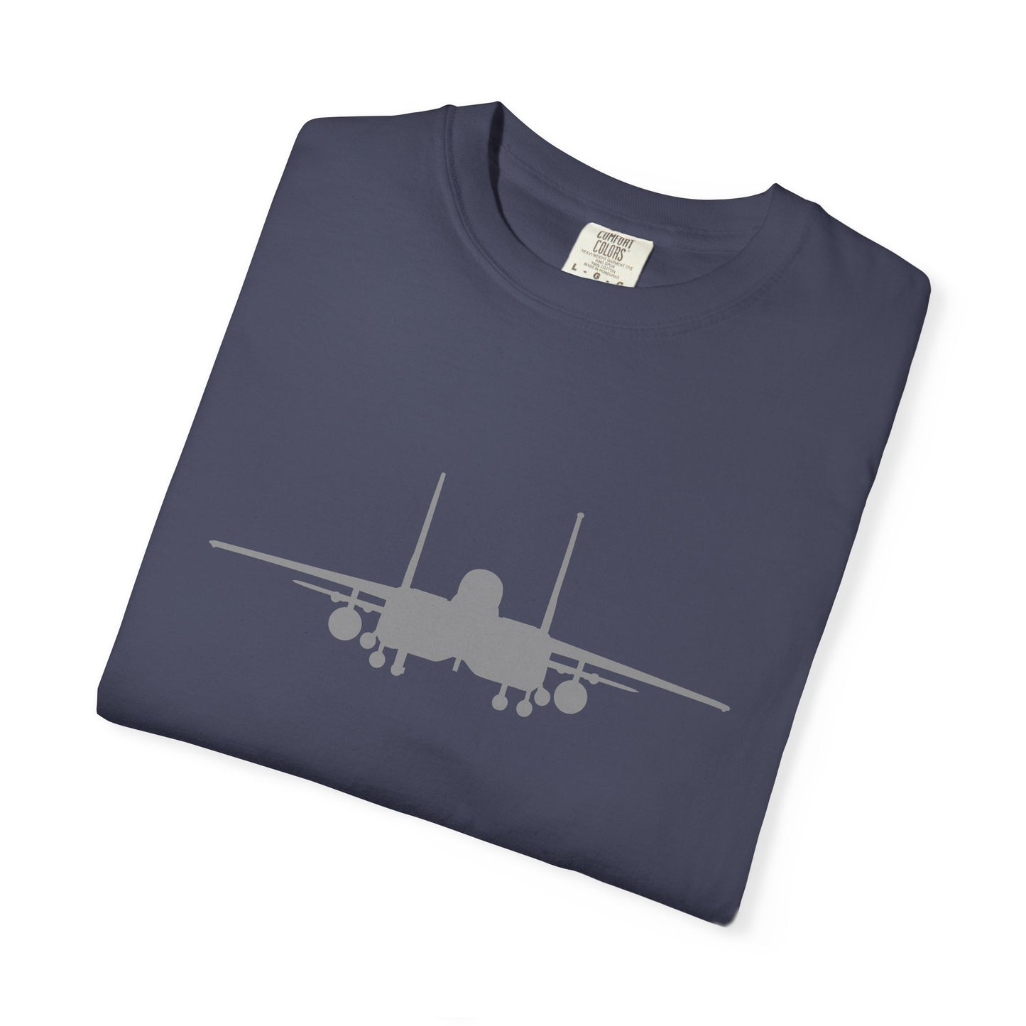 F-15E Front Silhouette Comfort Colors Unisex T-Shirt with Airplane Design, Casual Wear, Gift for Pilots, Aviation Lovers, Travel Enthusiasts, Plane Spotting