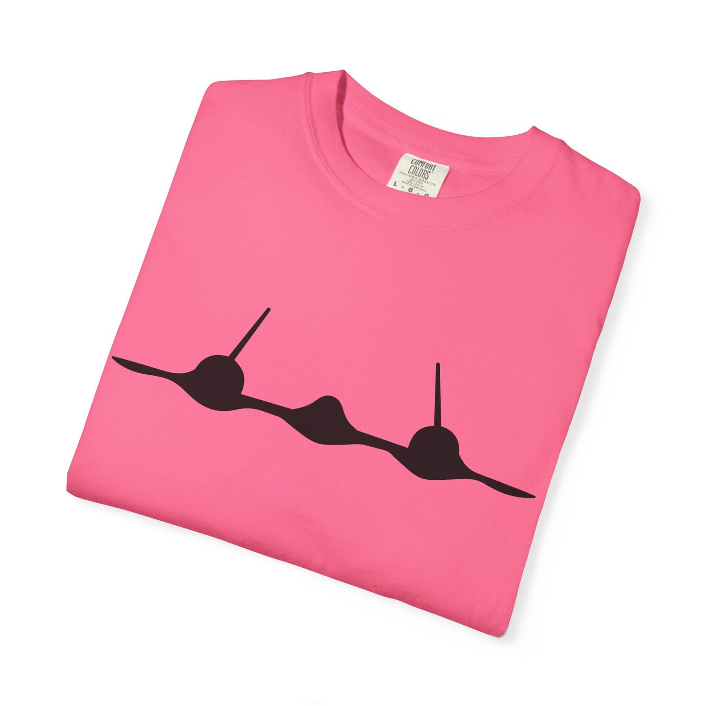 SR-71 Front Silhouette Comfort Colors Unisex T-Shirt with Airplane Design, Casual Wear, Gift for Pilots, Aviation Lovers, Travel Enthusiasts, Plane Spotting