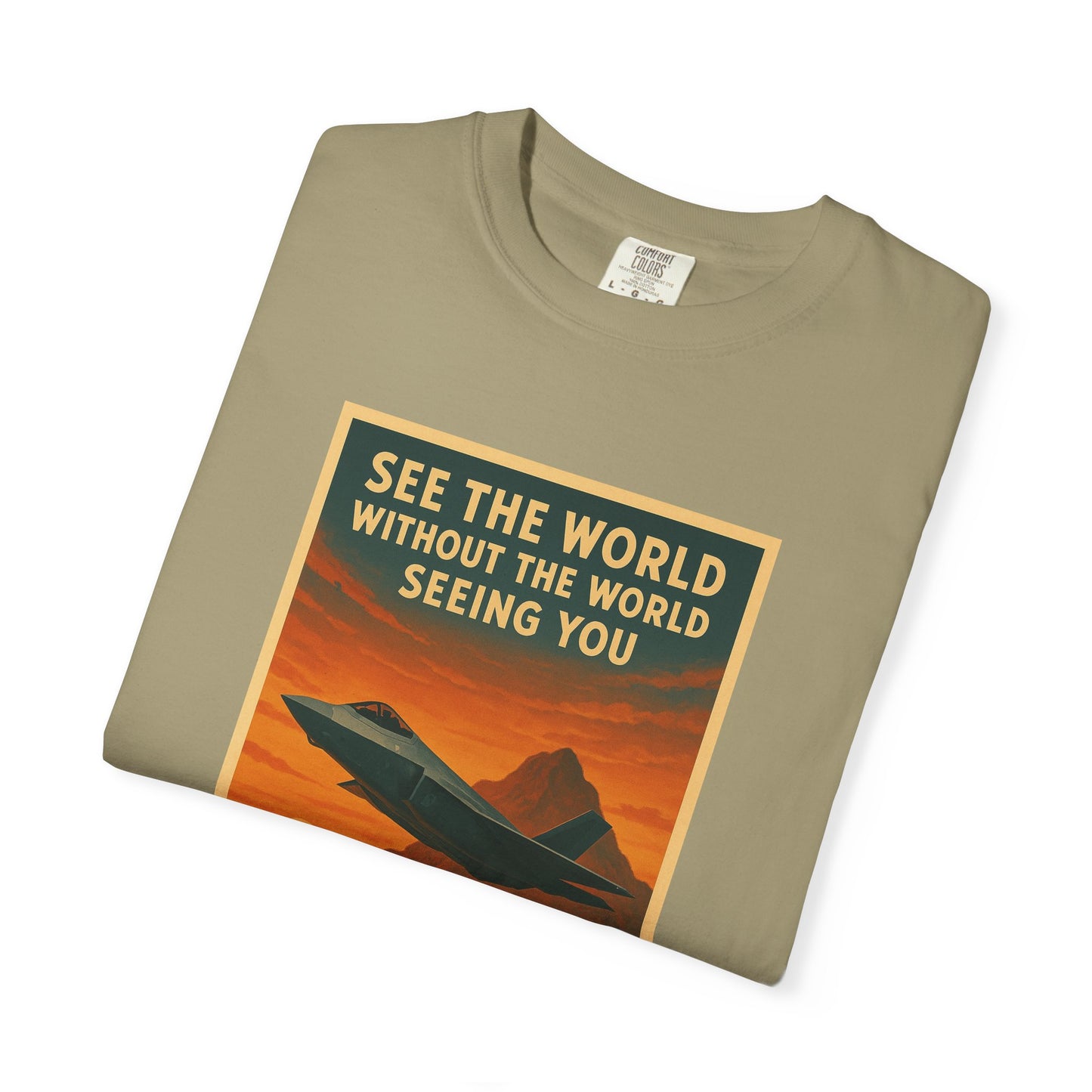Fly Stealth F-35 Travel Poster Comfort Colors Unisex T-Shirt - Great Gift for Pilots and Aviation Enthusiasts