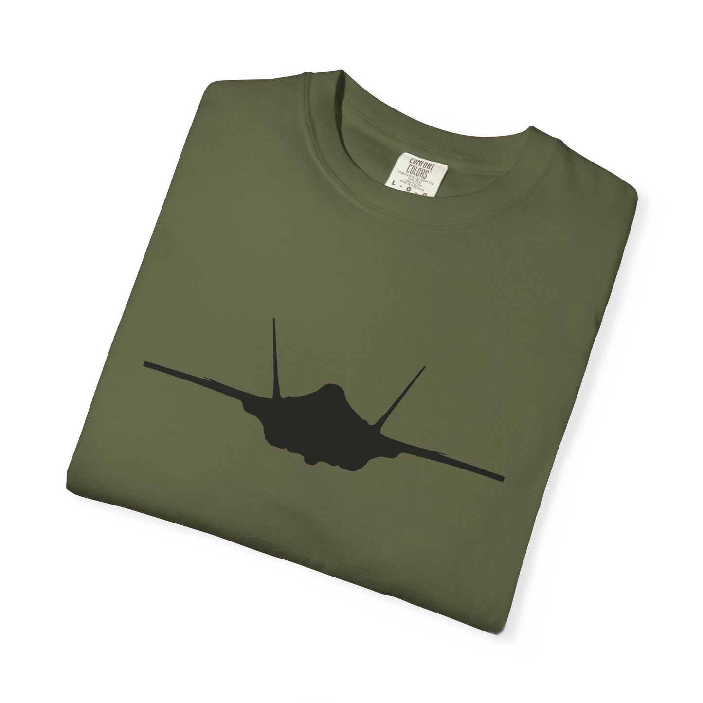 F-35A Front Silhouette Comfort Colors Unisex T-Shirt with Airplane Design, Casual Wear, Gift for Pilots, Aviation Lovers, Travel Enthusiasts, Plane Spotting