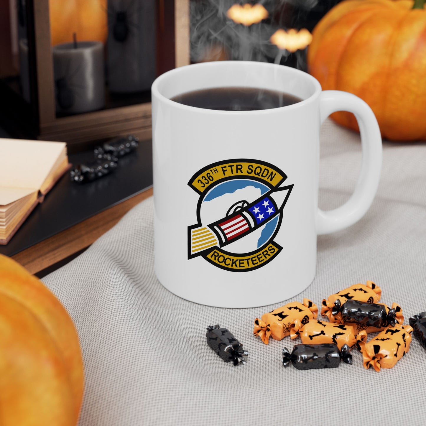 336FS & F-15E Front Silhouette Ceramic Mug 11oz