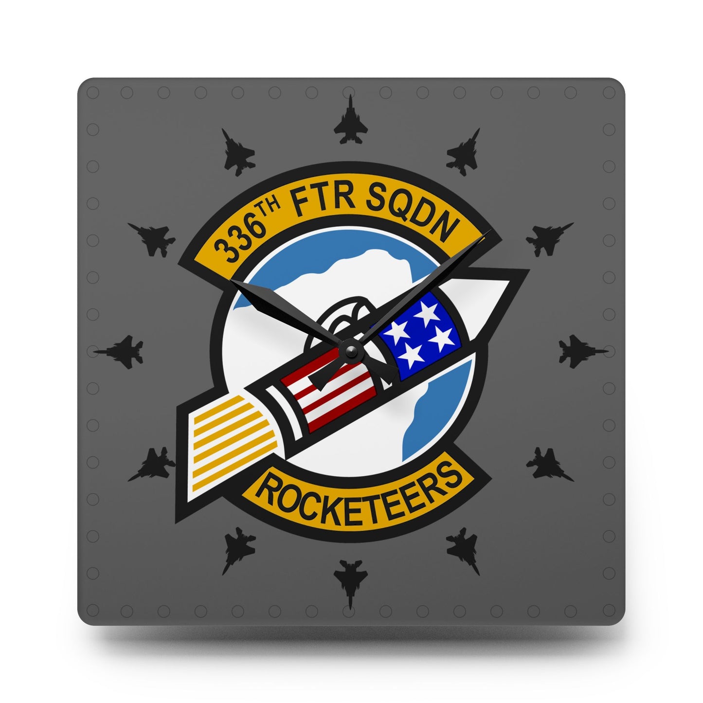 336FS "Rocketeers" Acrylic Wall Clock, Round or Square Options