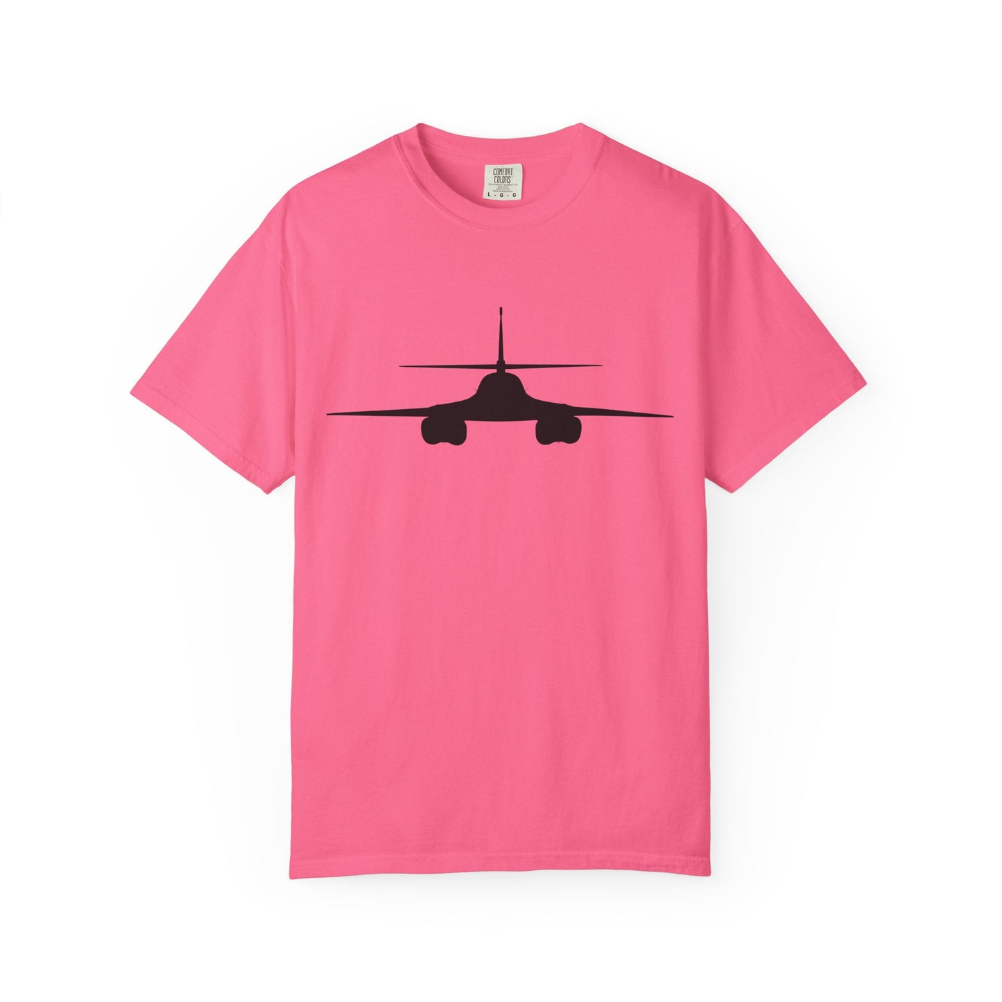 B-1 Front Silhouette Comfort Colors Unisex T-Shirt with Airplane Design, Casual Wear, Gift for Pilots, Aviation Lovers, Travel Enthusiasts, Plane Spotting