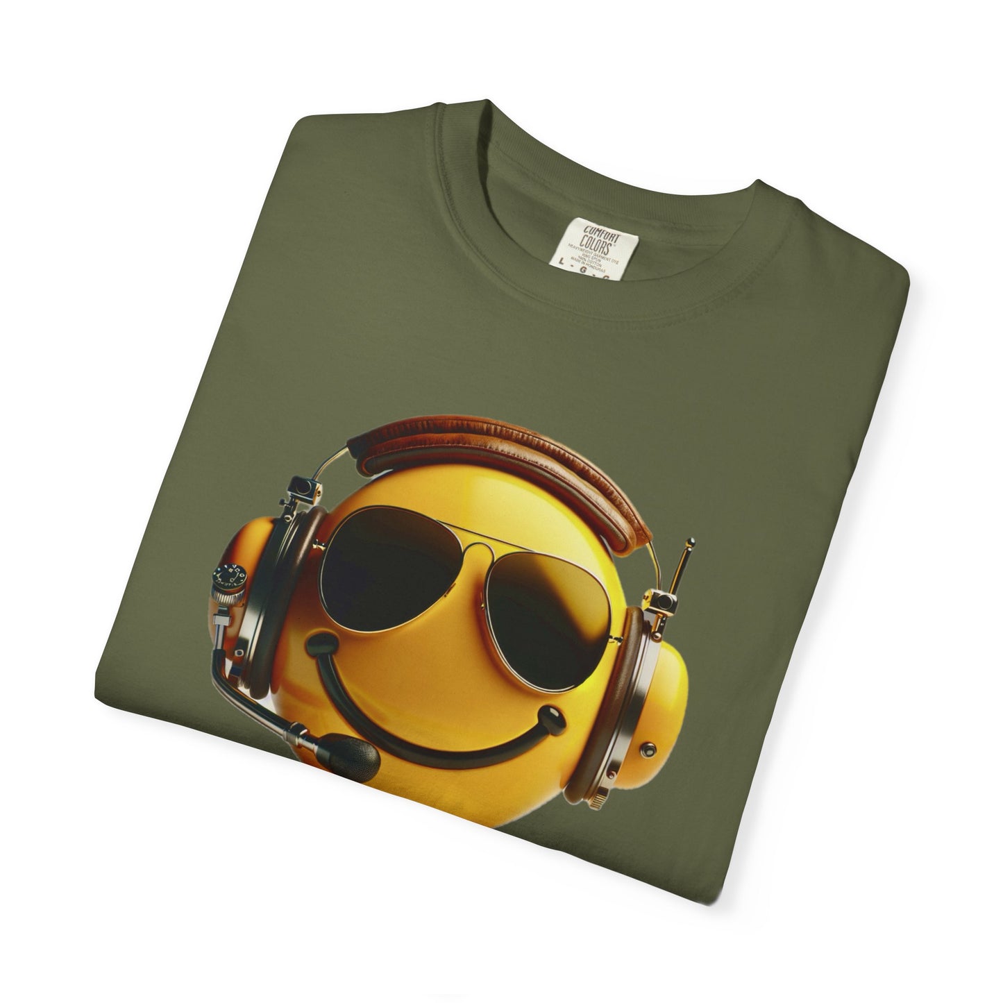 Happy Flying! - Smiley Face Comfort Colors Unisex T-Shirt, Casual Wear, Gift for Pilots, Aviation Lovers, Travel Enthusiasts, Plane Spotting