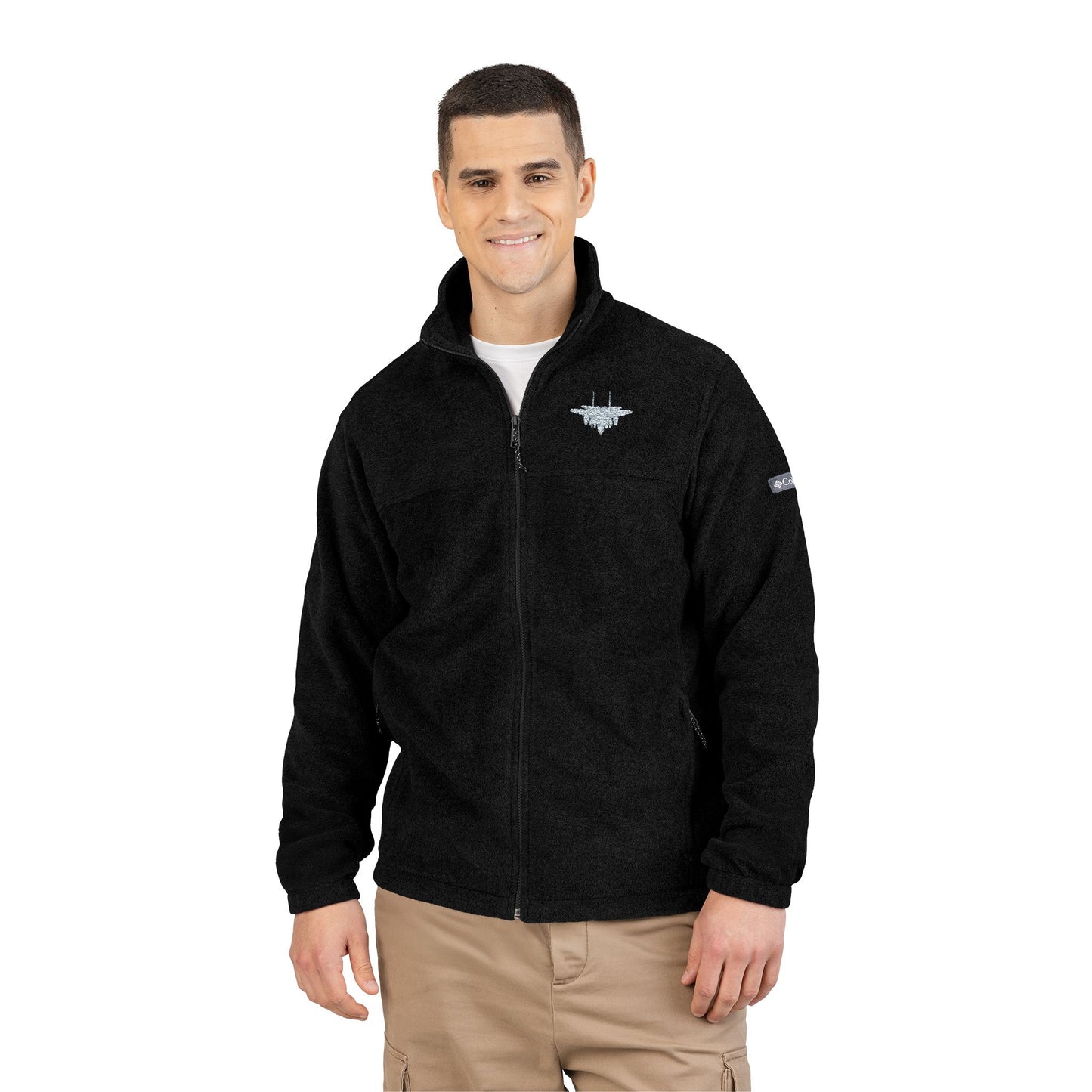 F-15E Angled Front Silhouette Embroidered Columbia Fleece Jacket