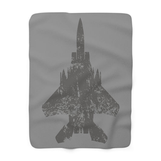 Grey Blanket with F-15E Silhouette Graphic
